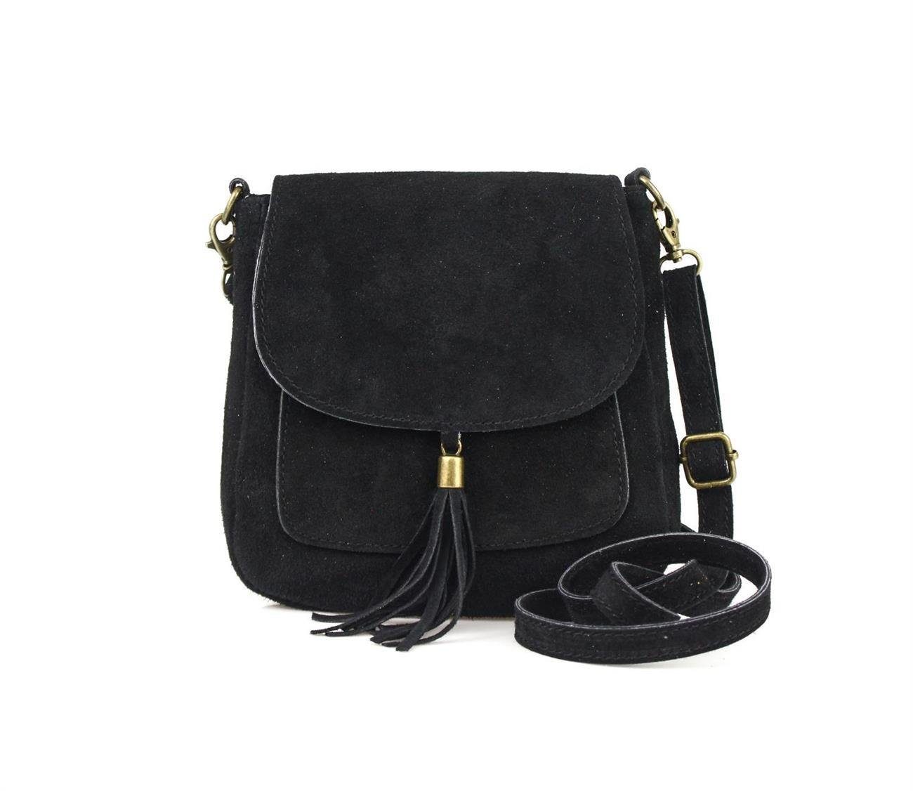 ITALYSHOP24 Schultertasche Made in Italy Damen Leder Tasche CrossOver, als Schultertasche, CrossBody, Umhängetasche tragbar