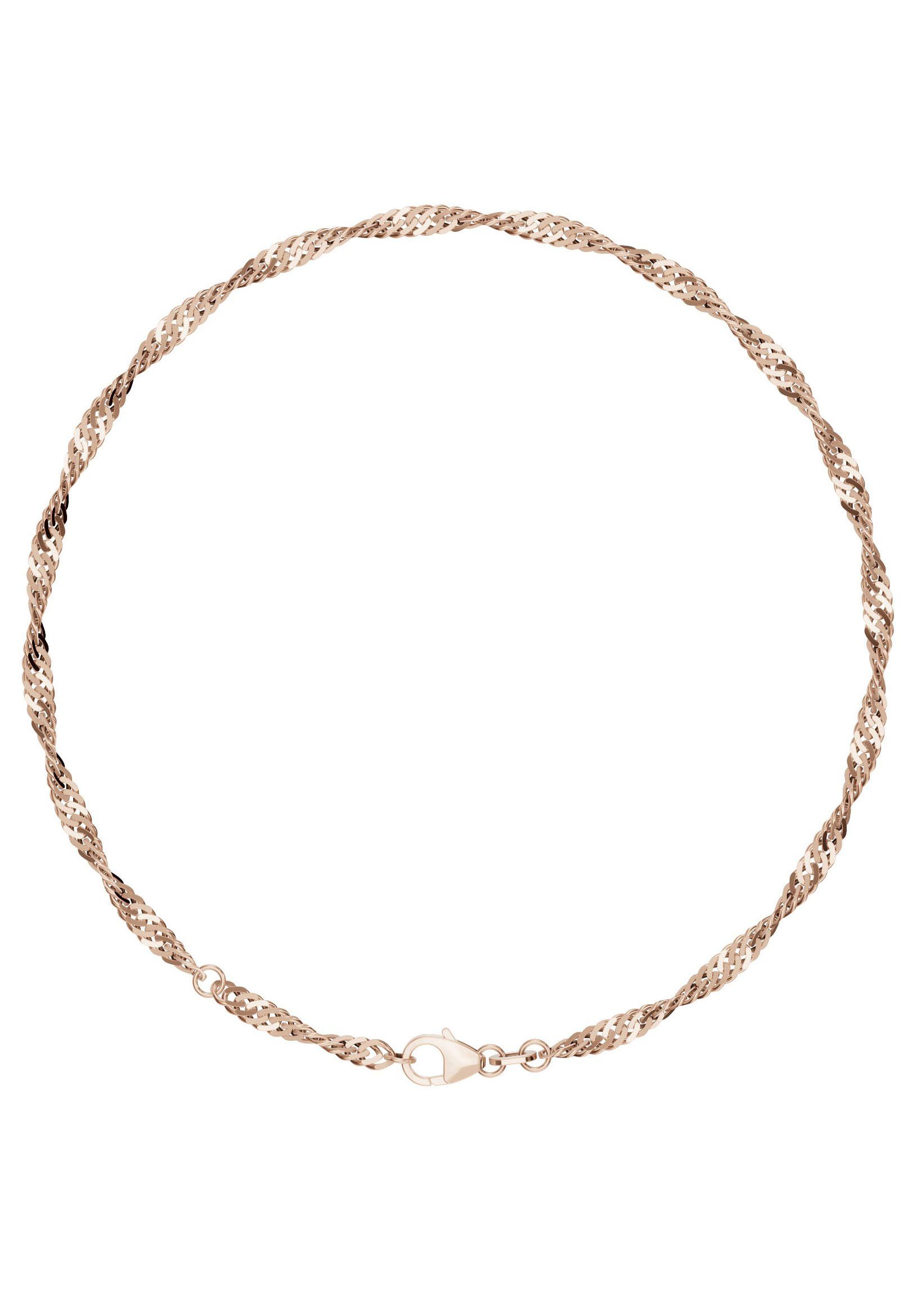 Firetti Fußkette Schmuck Geschenk Silber 925 Körperschmuck Gold o. Rosè Singapurkette, Made in Germany