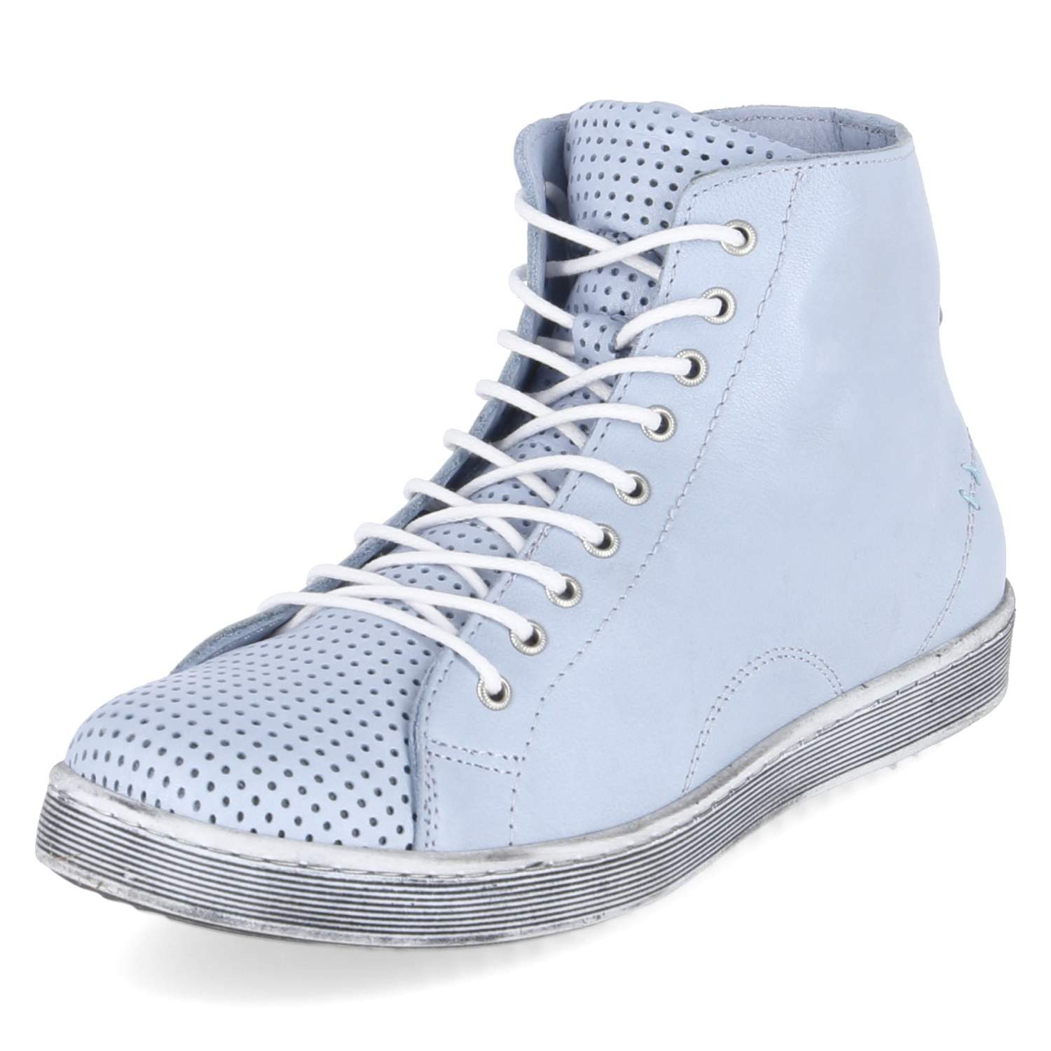 Andrea Conti Andrea Conti 03457280-821 PASTELLBLAU Damen Glattleder hellblau Schnürstiefel