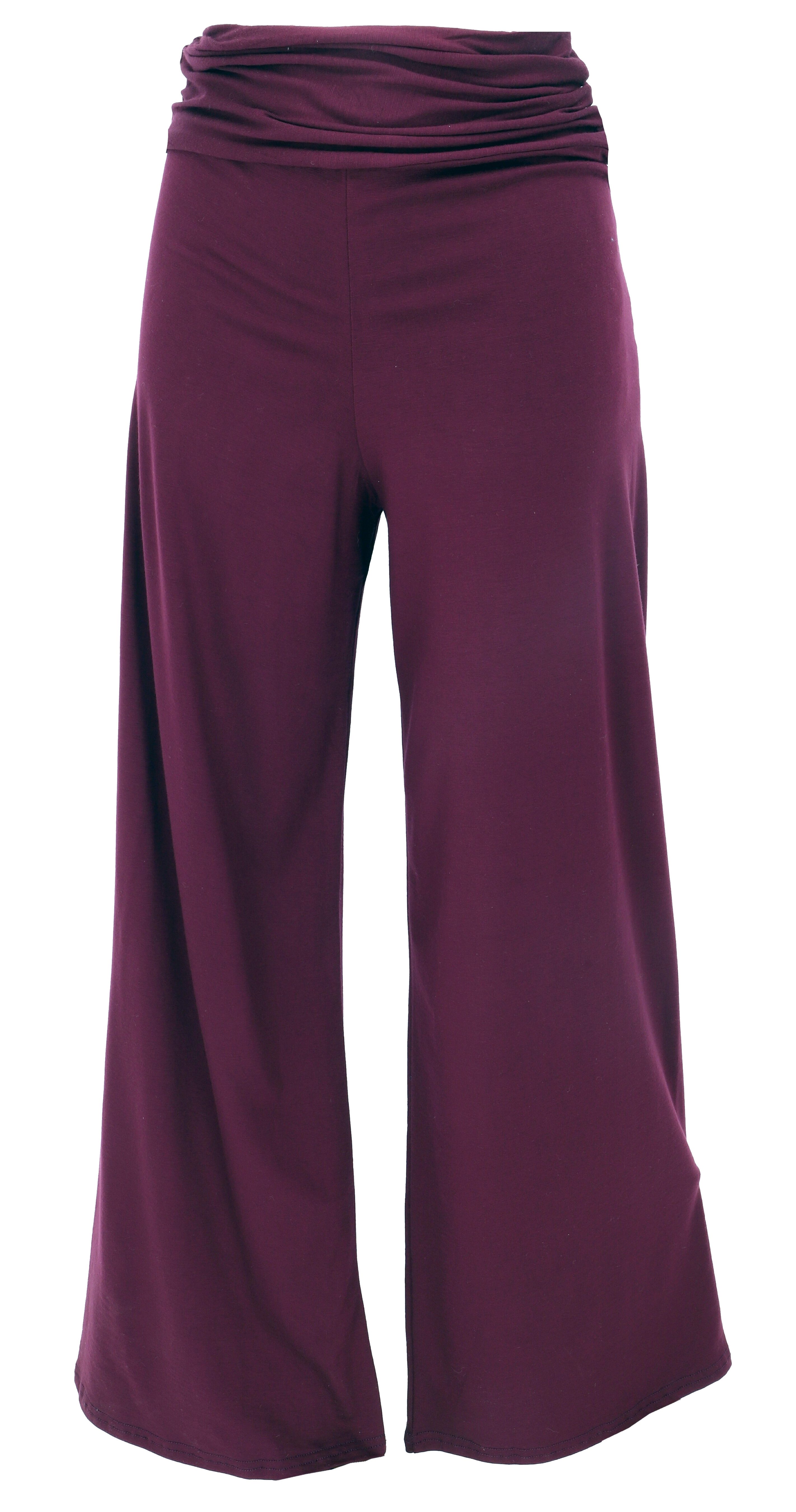 Guru-Shop Relaxhose Bequeme Yogahose mit weitem Bein und hohem Bund.. alternative Bekleidung