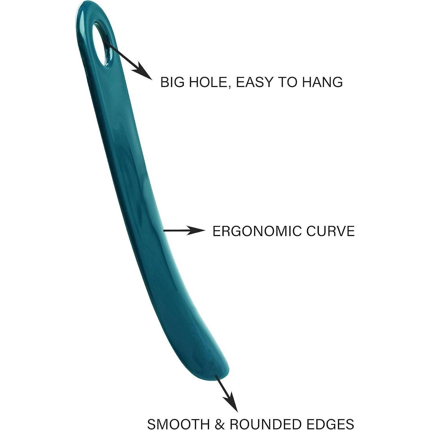 SIMPLECOOL Schuhlöffel Schuhlöffel Kunststoff Set 2er Mini Kurz Shoe Horn Blau 19cm