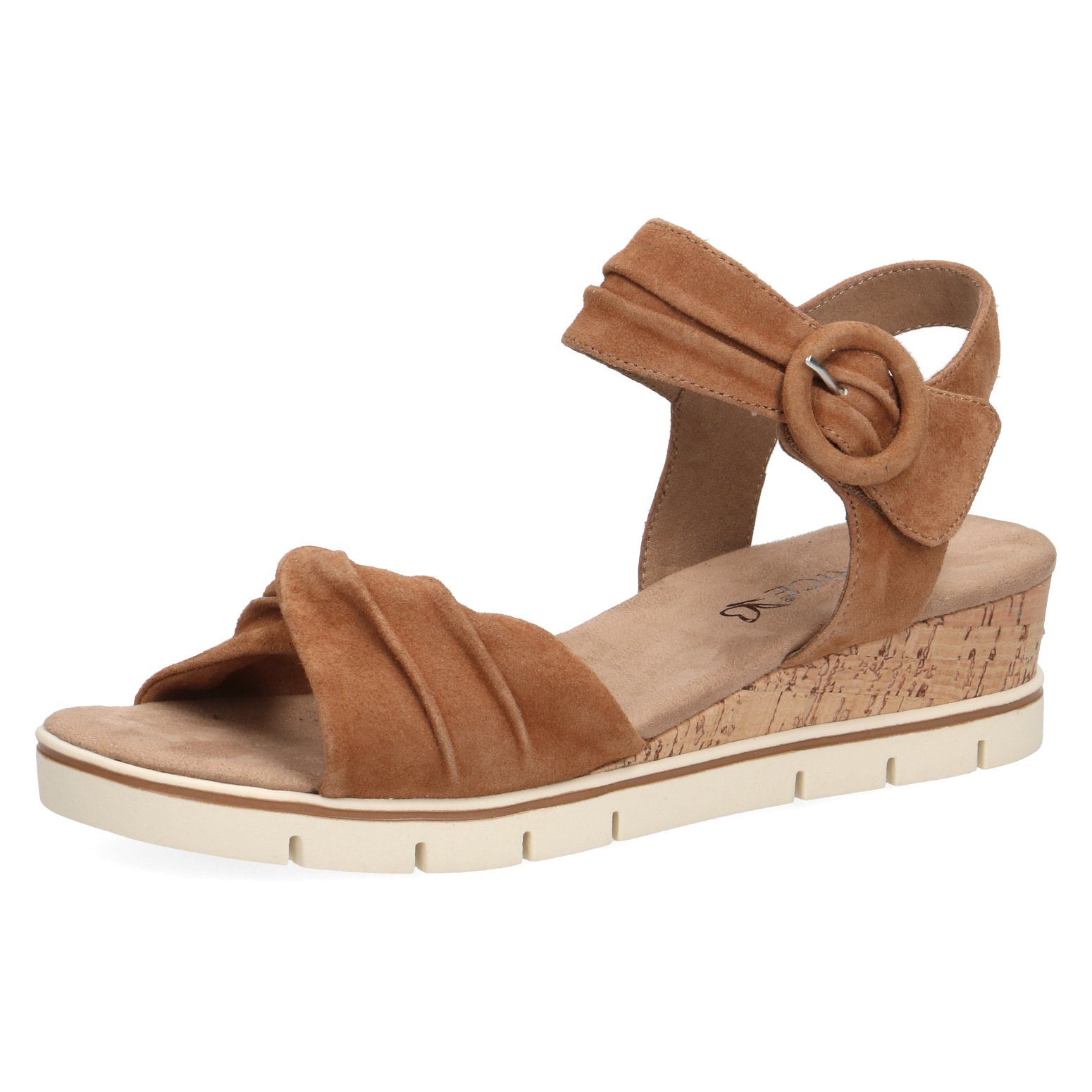 Caprice Damen Keilsandalette 9-28700-28-321 NUT SUEDE braun Sandale