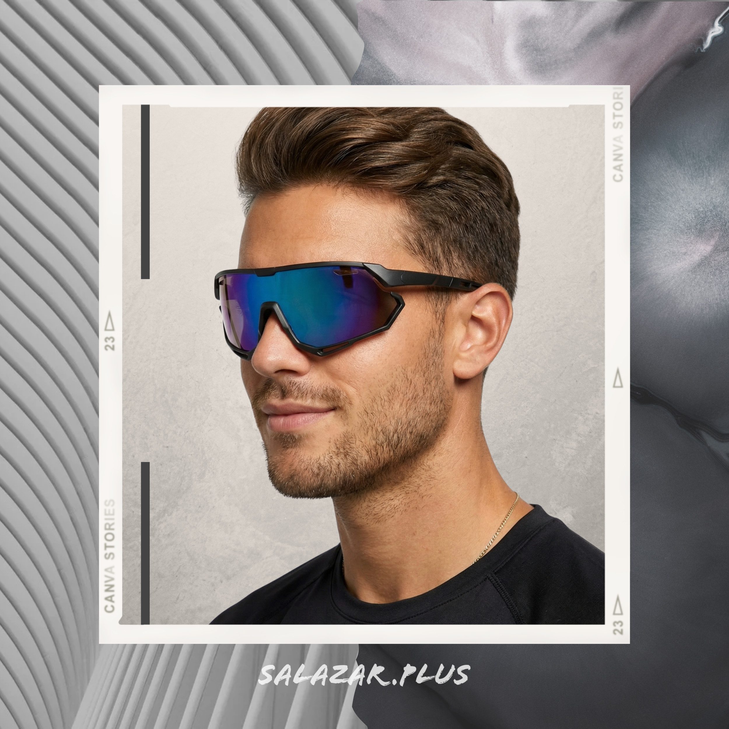 salazar.plus Fahrradbrille Sportbrille schnelle Sonnenbrille Radbrille Skibrille verspiegelt, Leichte Sportbrille UV400 – ideal für Radfahren, Skifahren & Outdoor