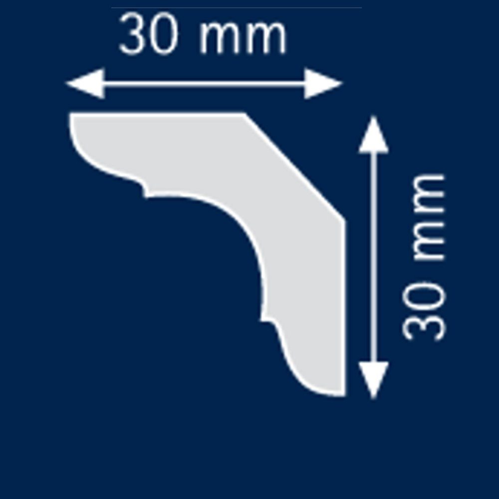 Thumbnail - PROVISTON Stuckleiste Polystyrol, 30 x 30 x 2000 mm, Weiß, Deckenleiste, Polystyrol