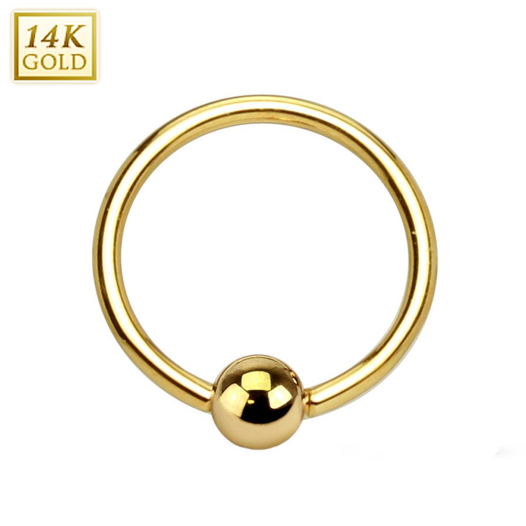 Taffstyle Nasenpiercing 14K Echt Gold Piercing BCR Bead Tragus Gelbgold 1,0 günstig online kaufen