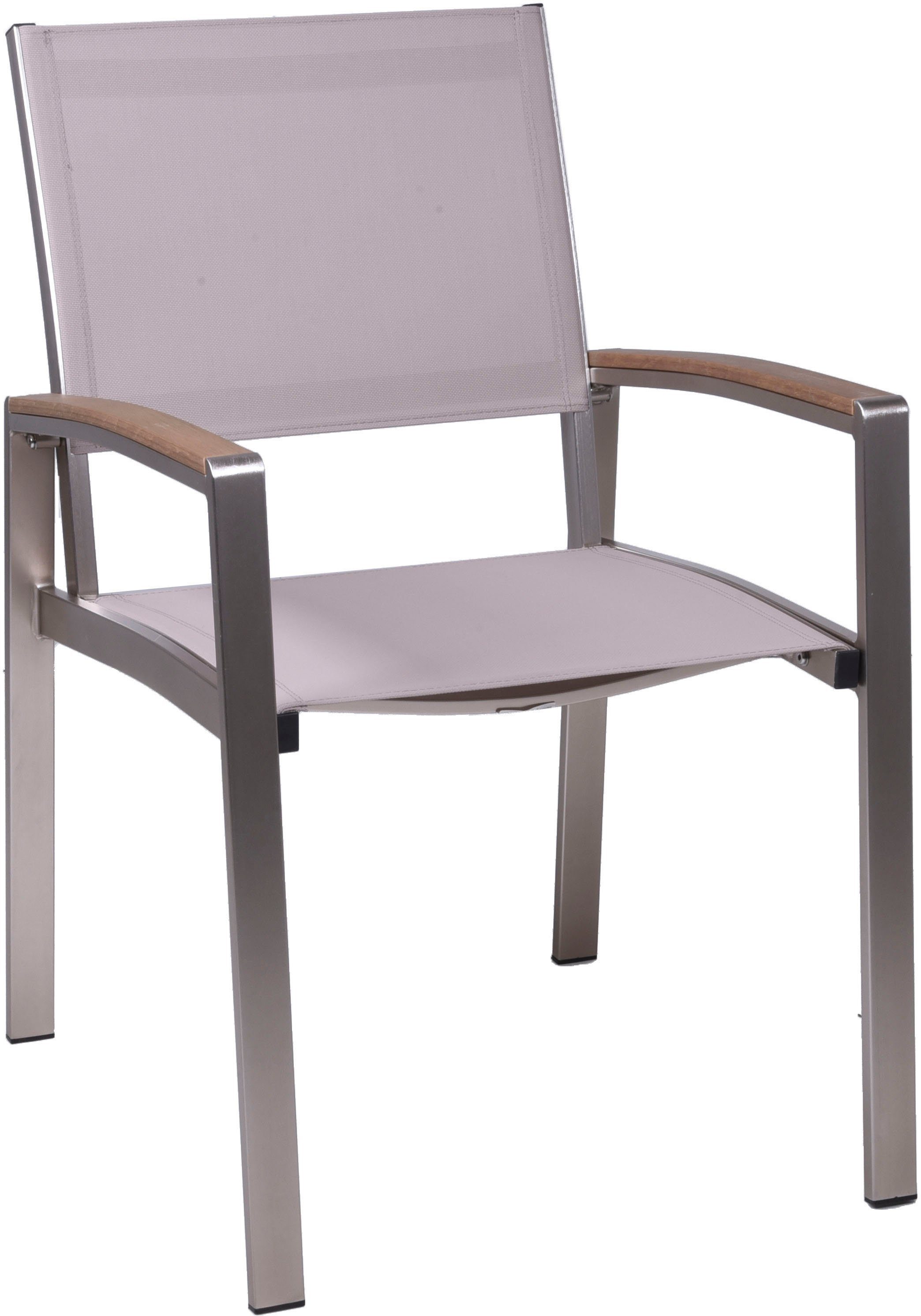 Garden Pleasure Garten-Essgruppe FLORENCE, (7-tlg., 1x Tisch, 6x Stapelstuhl), Stühle stapelbar, geeignet für 6 Personen