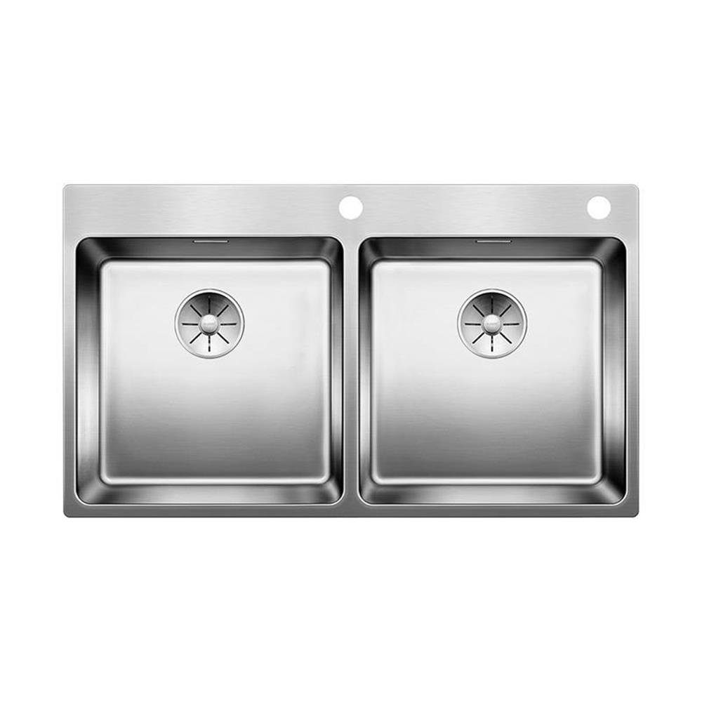 Blanco Edelstahlspüle ANDANO 400/400-IF/A Edelstahl Seidenglanz mit InFino Ablaufsystem, 86,5/50 cm