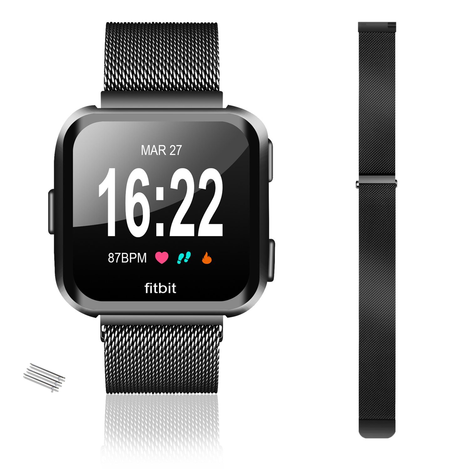 Diida Uhrenarmband Smartwatch-Armband, Uhrenarmbänder, für Fitbit Versa / 2 /Lite/ Versa SE/Schwarz