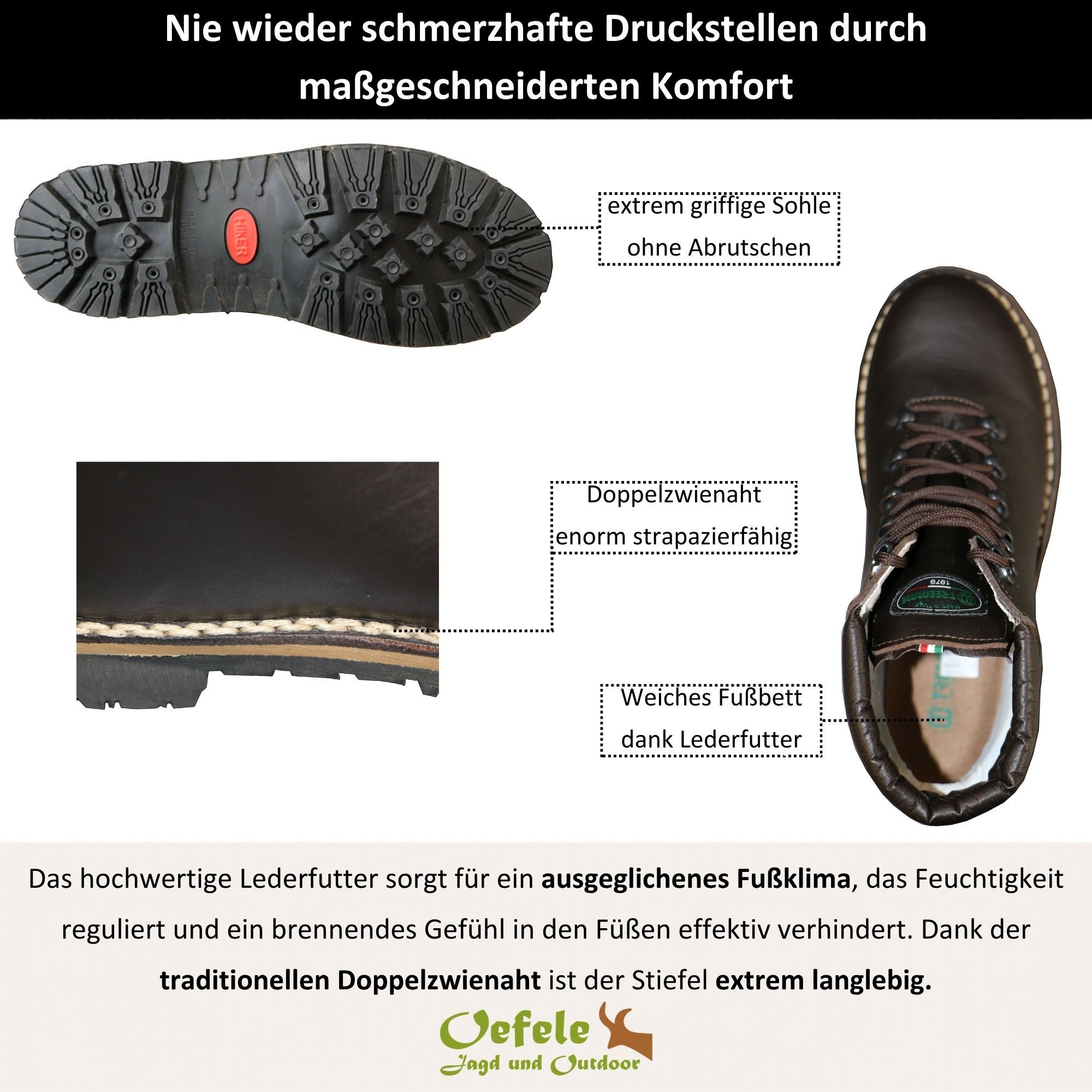 La Chasse® La Chasse® Jagdstiefel Bergstiefel "Lhotse" Jagdschuh von Oefele Wanderschuh aus echtem Leder
