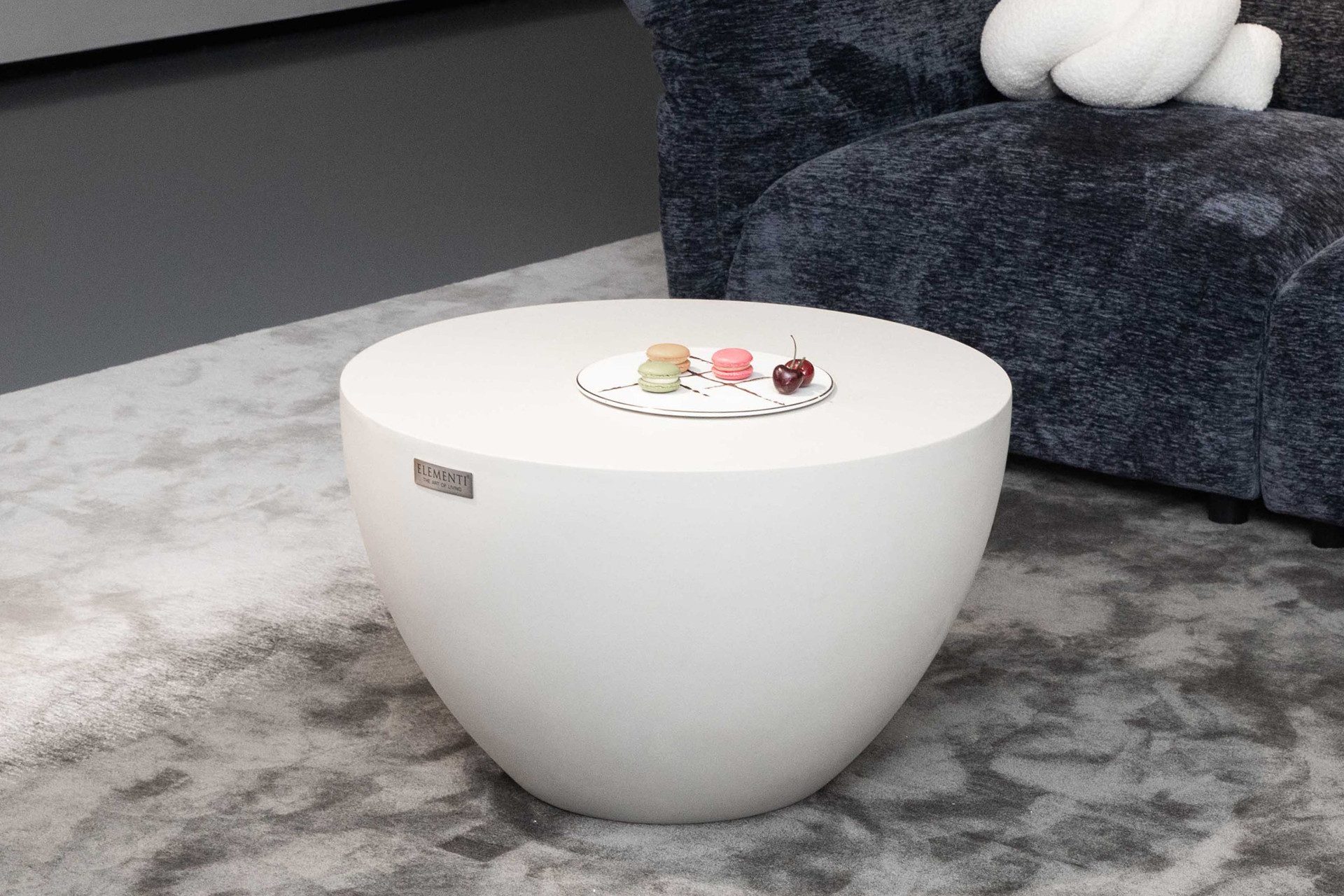 ELEMENTI Couchtisch CHRONOS aus Beton, modern, Wohnzimmer Tisch (1-St., Couchtisch aus Beton), Cremeweiß,Beton