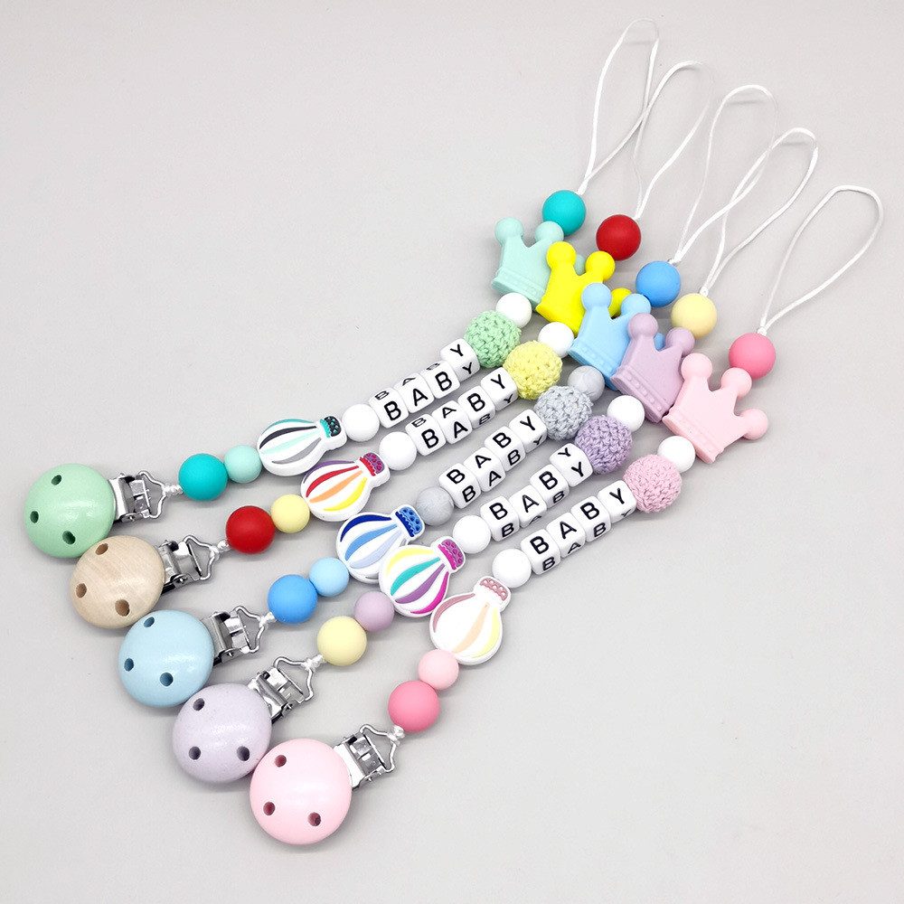 Coonoor Schnullerbefestigung Baby Schnullerkette , Silikon Schnullerclip, 2x Beruhigungsschnullerclip, Für Jungen und Mädchen geeignet
