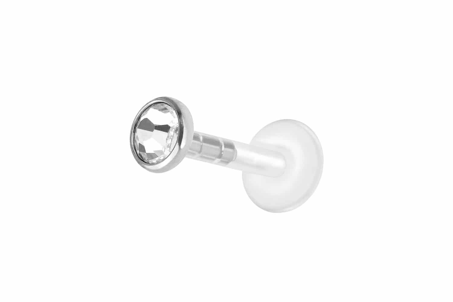 Piercing-Set PMFK Labret mit Plug-in System + Chirurgenstahl-Aufsatz FLACHER