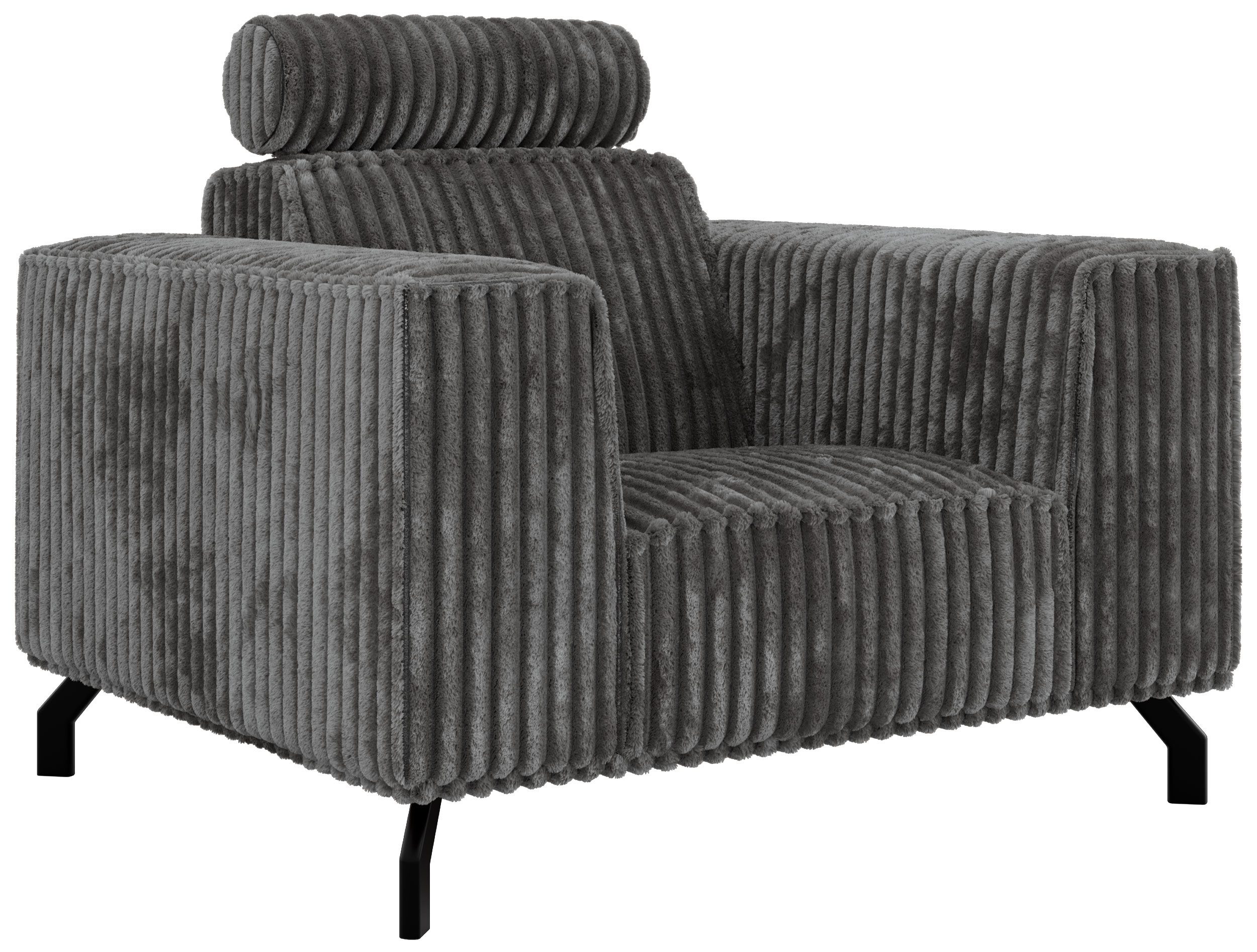 MKS MÖBEL Loungesessel VESANO (Set, mit verstellbarer Kopfstütze), Polstersessel, 1-Sitzer Einzelsessel