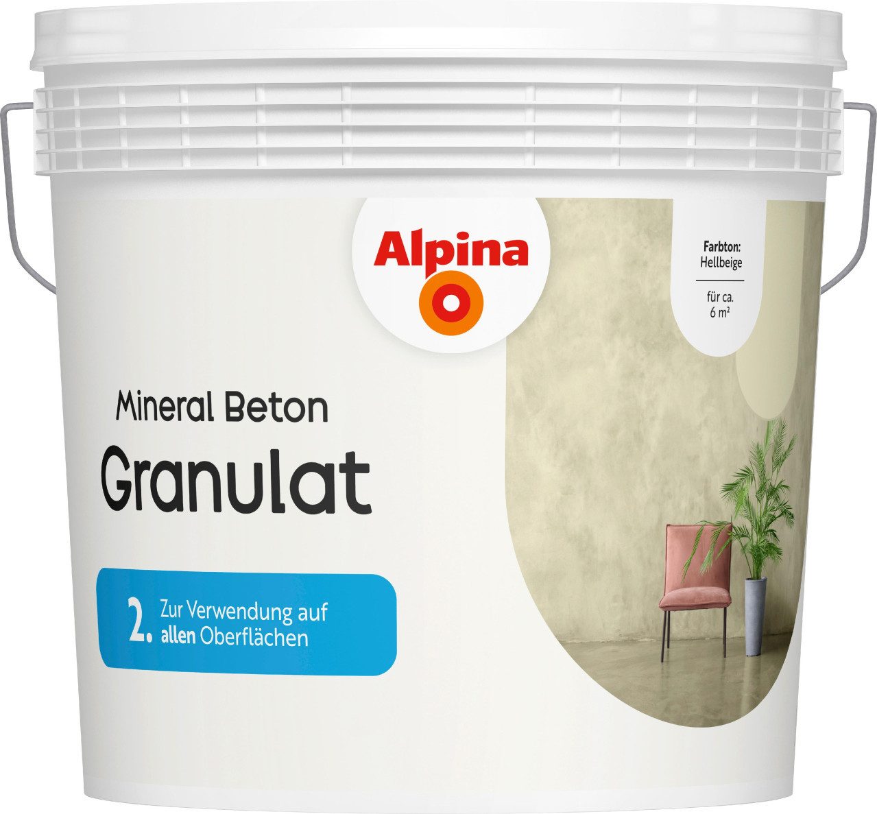 Alpina Wandfarbe Alpina Mineral Beton Granulat hellbeige 6 kg