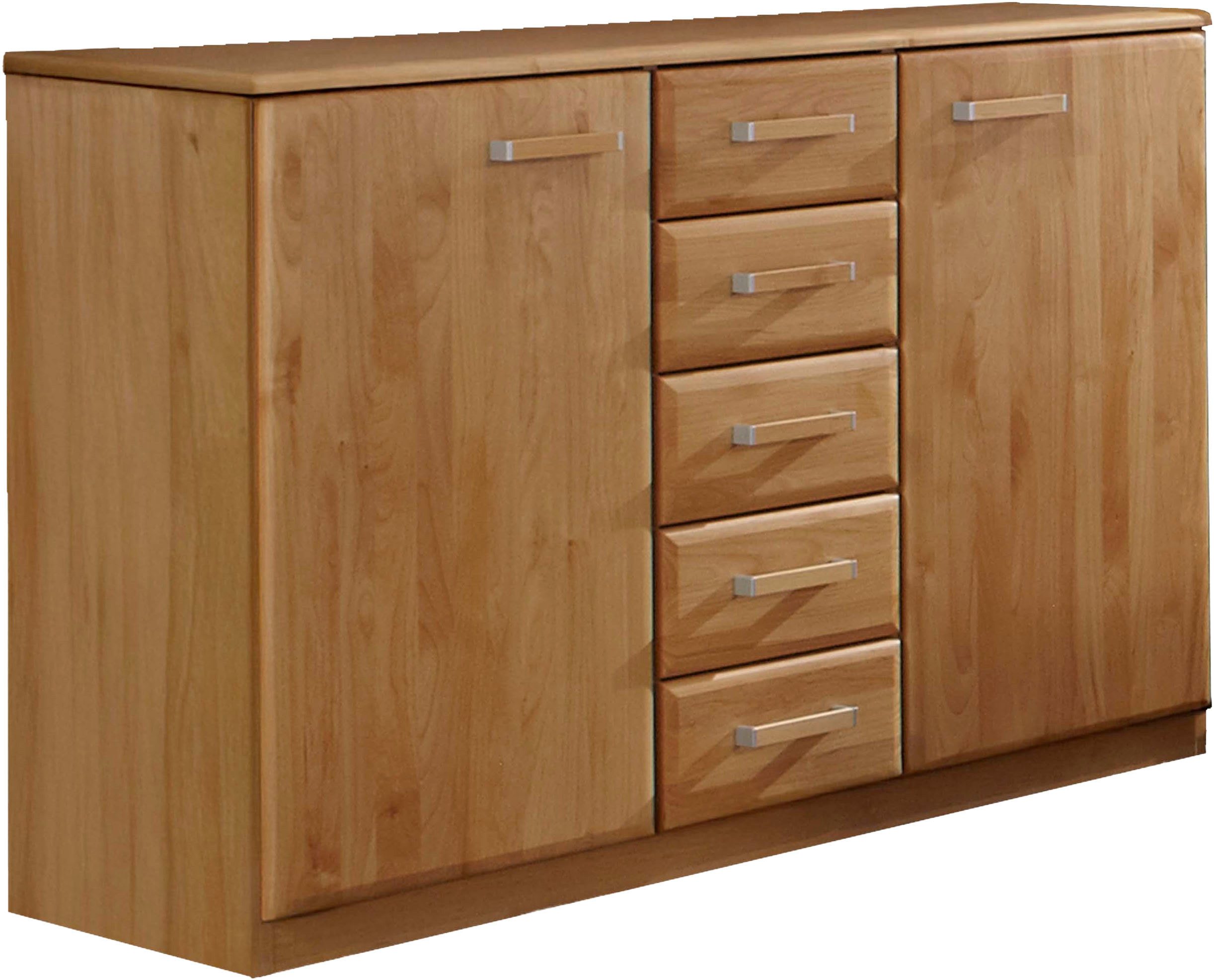 WIEMANN Kombikommode Lausanne, Drehtürenschrank, Schrank, Wäscheschrank, Erle teilmassiv (2 Breiten, 2 Höhen 216/236 cm auswählbar, MADE IN GERMANY), Made in Germany