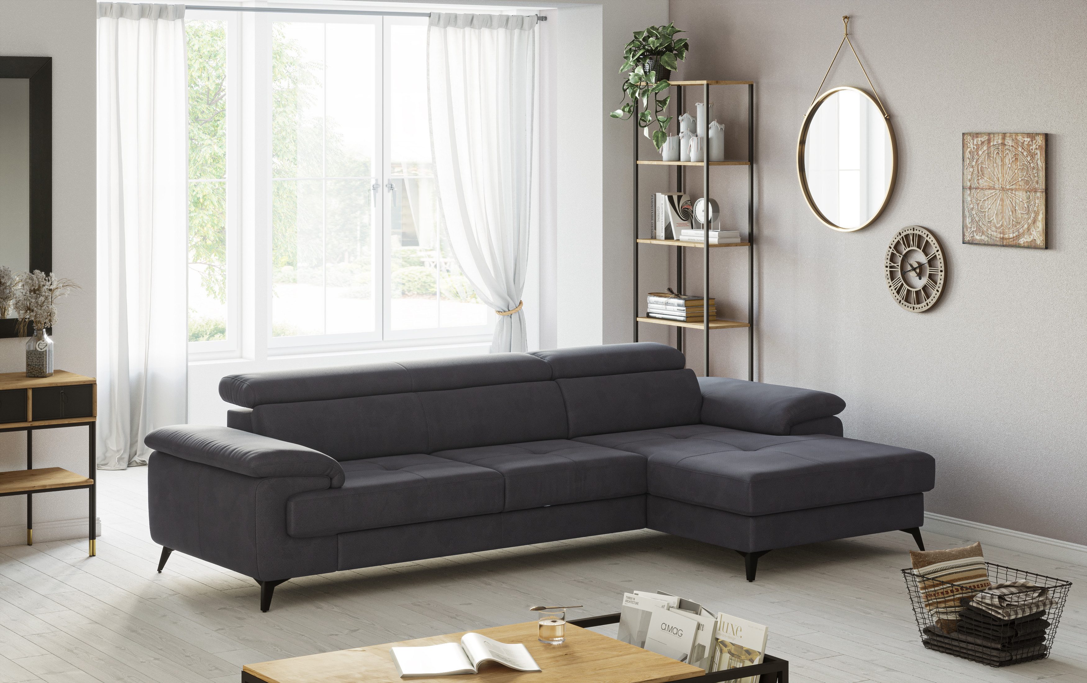 COTTA Ecksofa Astra L-Form, B: 300 cm, mit Kopfteilverstellung, optional Bettfunktion & Bettkasten