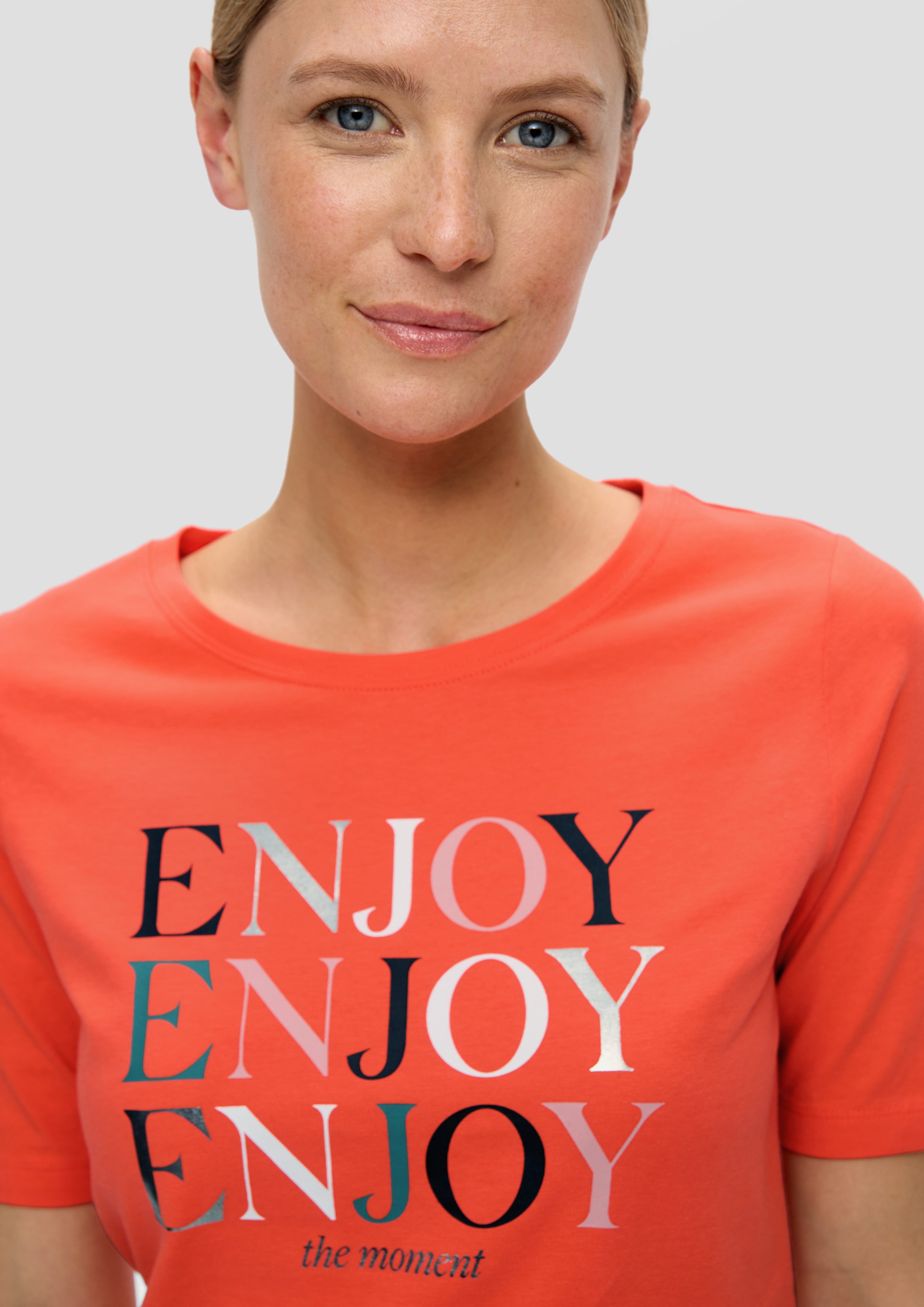 s.Oliver Kurzarmshirt T-Shirt aus Baumwollstretch günstig online kaufen
