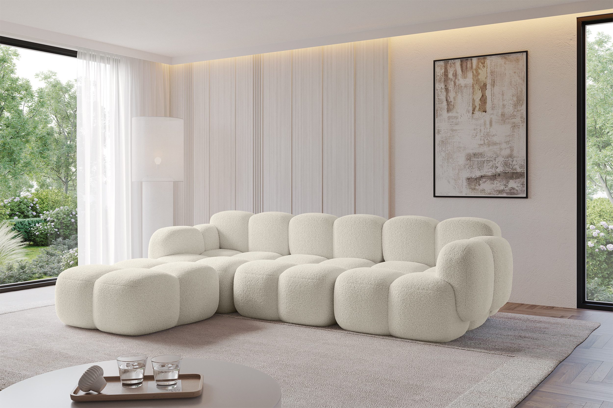 ALTDECOR Pouf Miko-Puf (Pouf Sitzsack-Hocker modularer 90x90x45), Indoor Poufs Sitzhocker Sitzkissen Fußhocker Relaxsessel Wohnzimmer