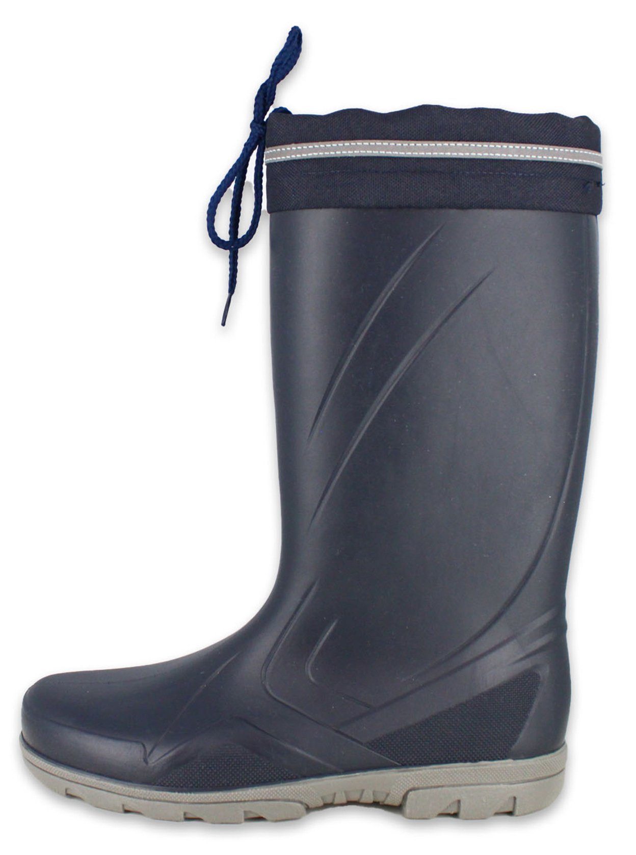 Beck Damen Regenstiefel Sailor Gummistiefel (klassischer Stiefel, für trockene, warme Füße) wasserdicht, robust, strapazierfähig, herausnehmbare Einlegesohle dunkelblau