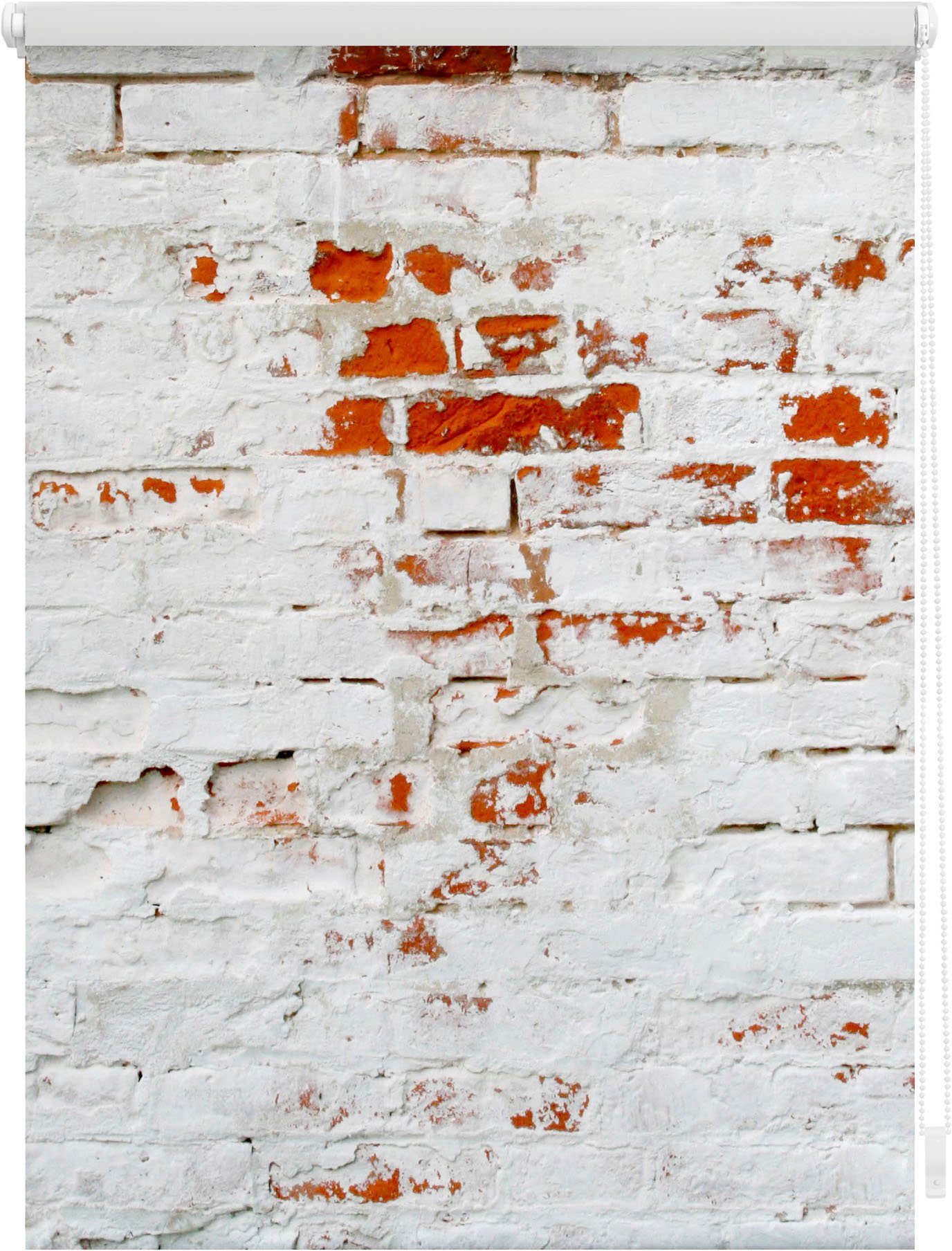 Seitenzugrollo Klemmfix Motiv Mauer, LICHTBLICK ORIGINAL, günstig online kaufen