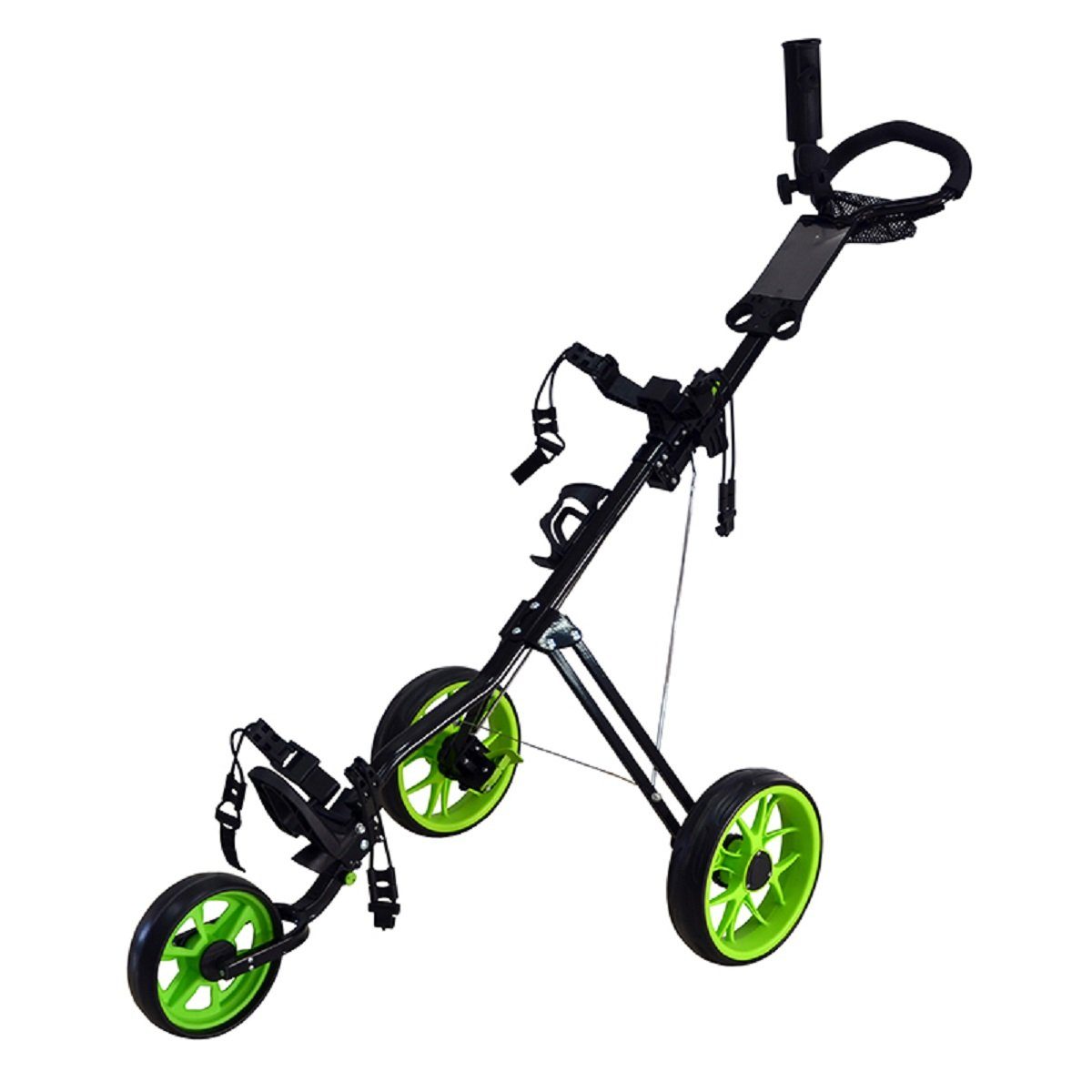 GolfRolfe Golftrolley GolfRolfe 14354 Golf Trolley in schwarz mit grünen Reifen