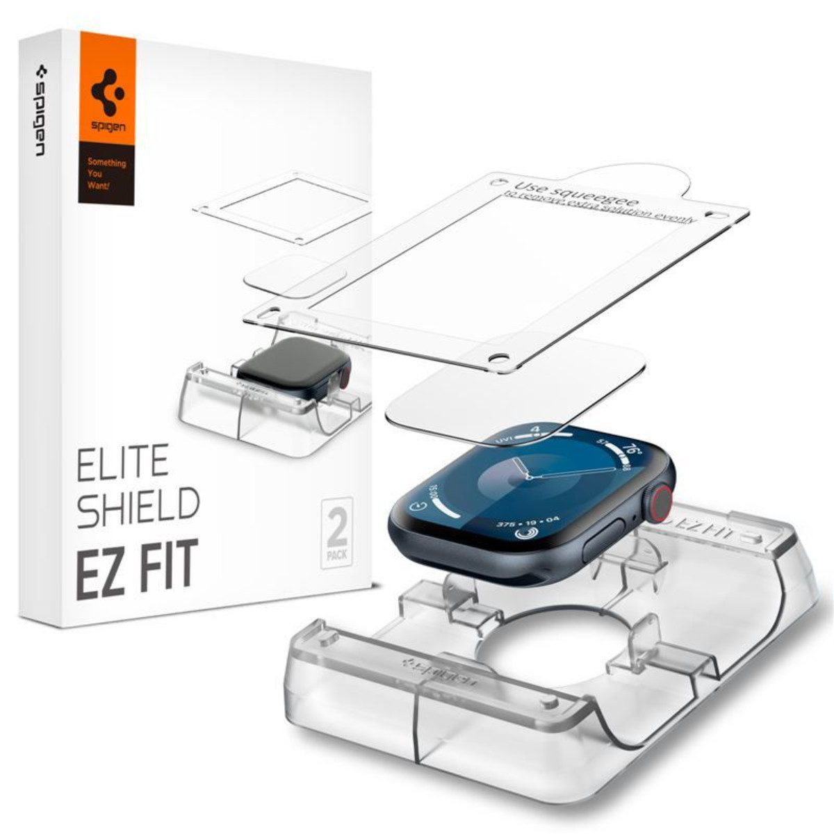 Spigen Displayschutzfolie 2x Panzerfolie für Apple Watch 11/10 Alternative Panzerglas Folie für 42mm, 2x Displayschutz-Set, 2 Stück, Kratzfestes EPU‑Material, Blasenfreie Montage, Edge‑to‑Edge Schutz