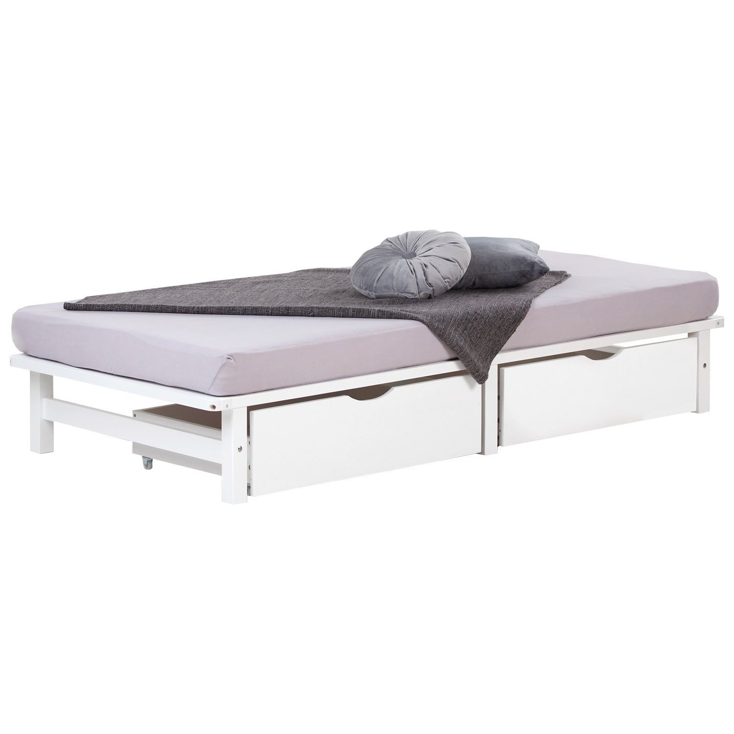 Homestyle4u Bettschubkasten Bettkasten 2er Set Holz Aufbewahrung mit Rollen Bettschublade Bett (2er Set, 2 St., 2 Bettkästen/2x Bettkasten/Schublade), B/H/T 72 x 12 x 52 cm, Stauraum