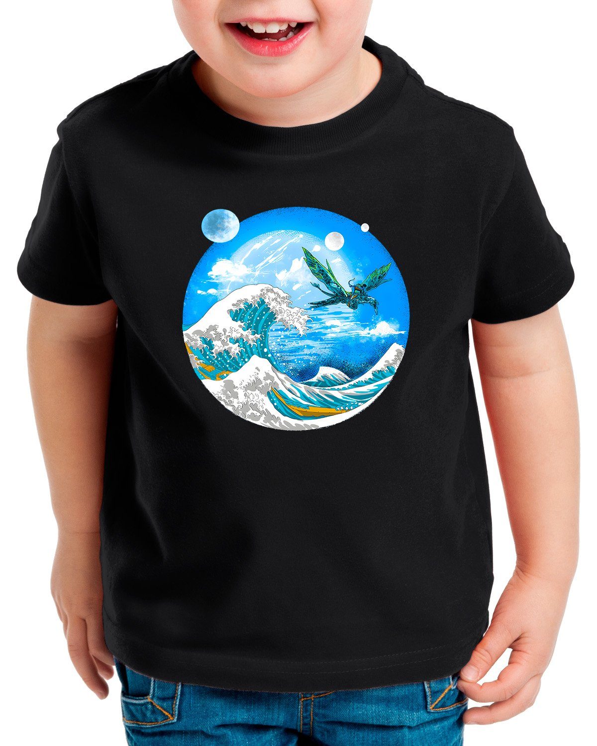 style3 Print-Shirt Kinder T-Shirt Banshee Wave pandora navi jake sully avatar