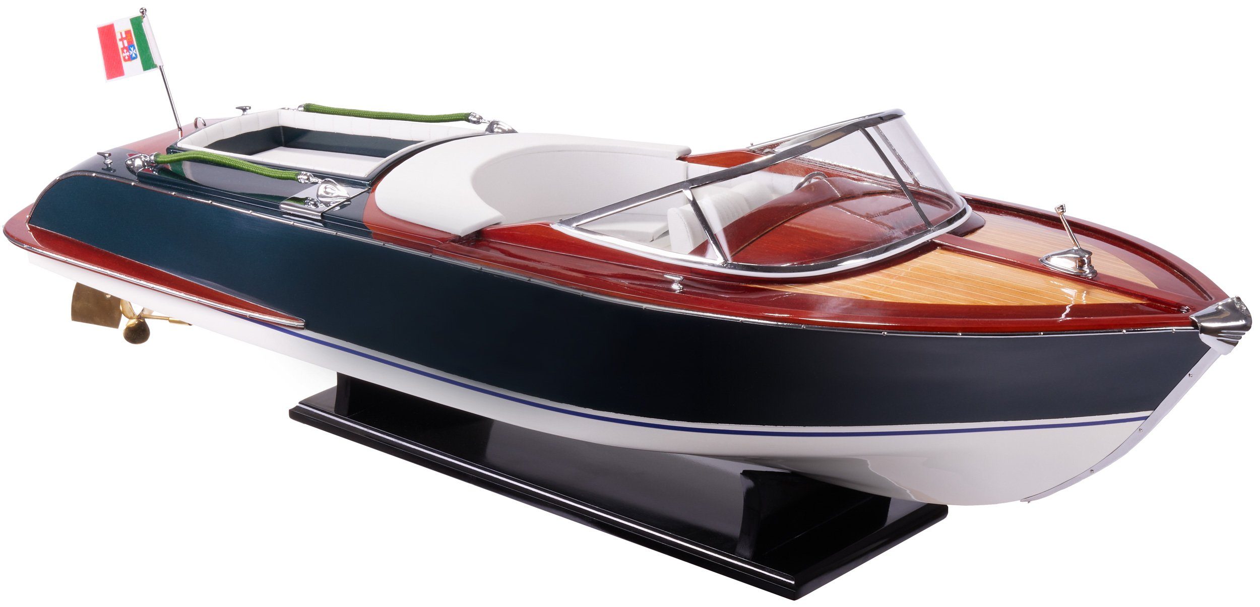 BRUBAKER Dekoobjekt Modellboot 1:11, x 27 (1 Maßstab Aquariva Handwerksarbeit Dekoration Zertifikat, 26 cm Italienisches Luxus St), Replika mit Boot Luxusboot, x im Riva 88