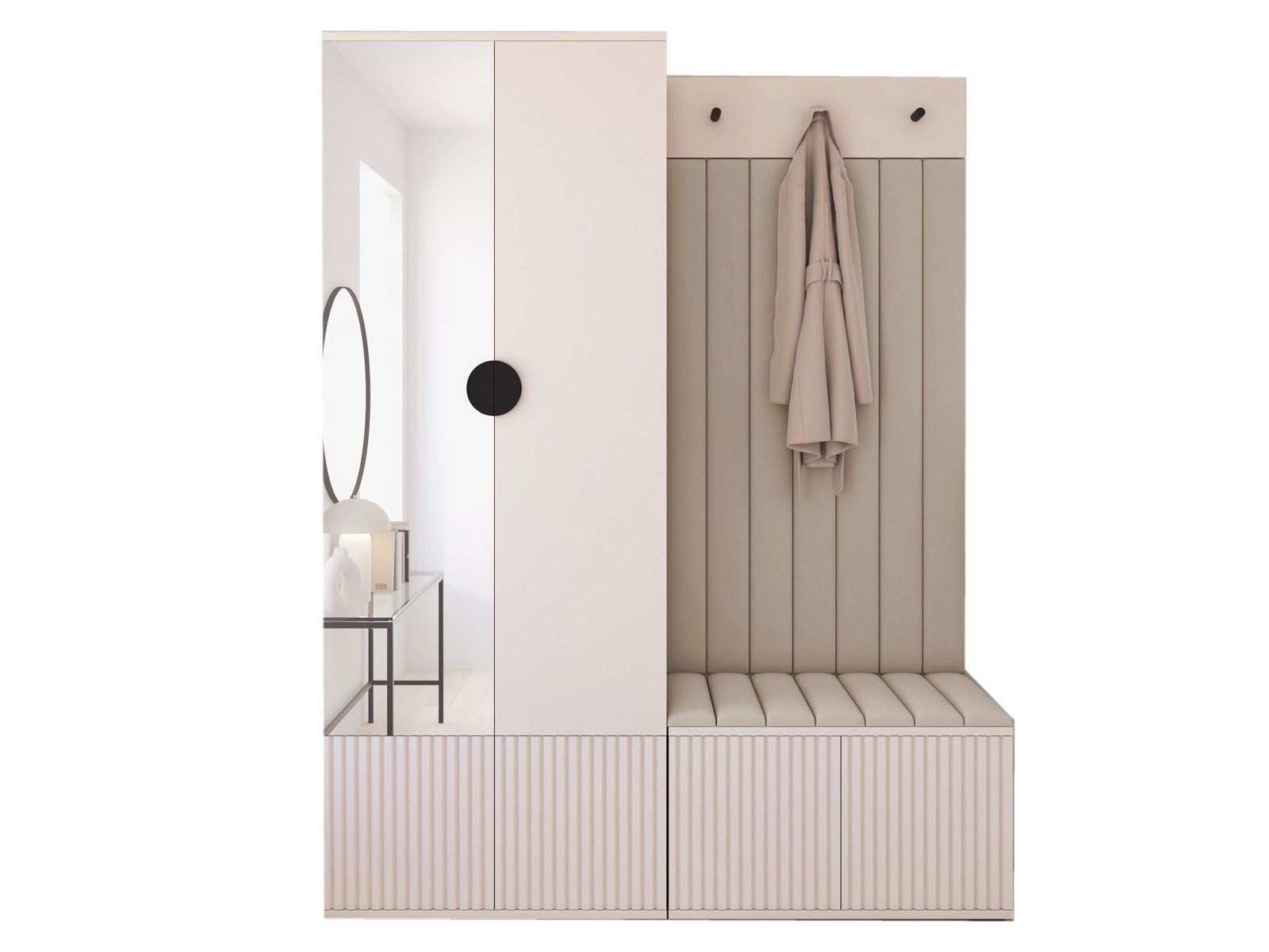 Compleo Garderoben-Set mit Sitbank, 2 Türen, Elegant design, Kaschmir günstig online kaufen