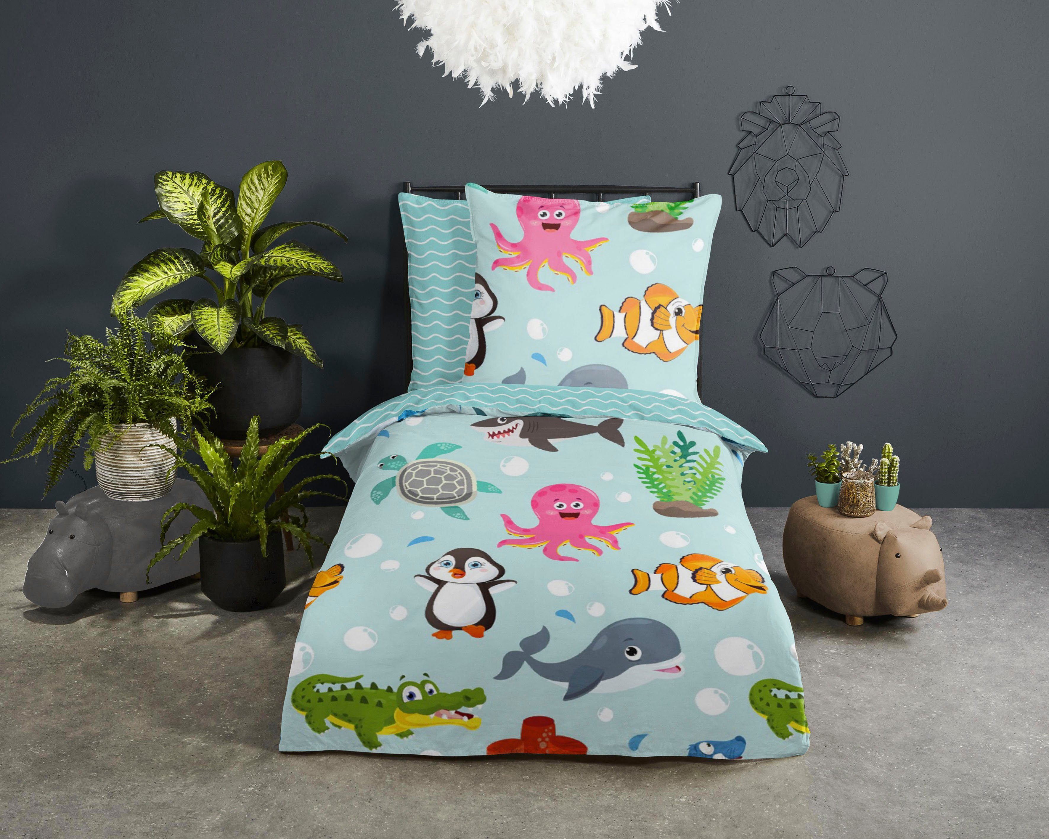 good morning Kinderbettwäsche Sea, Renforcé, 2 günstig online kaufen