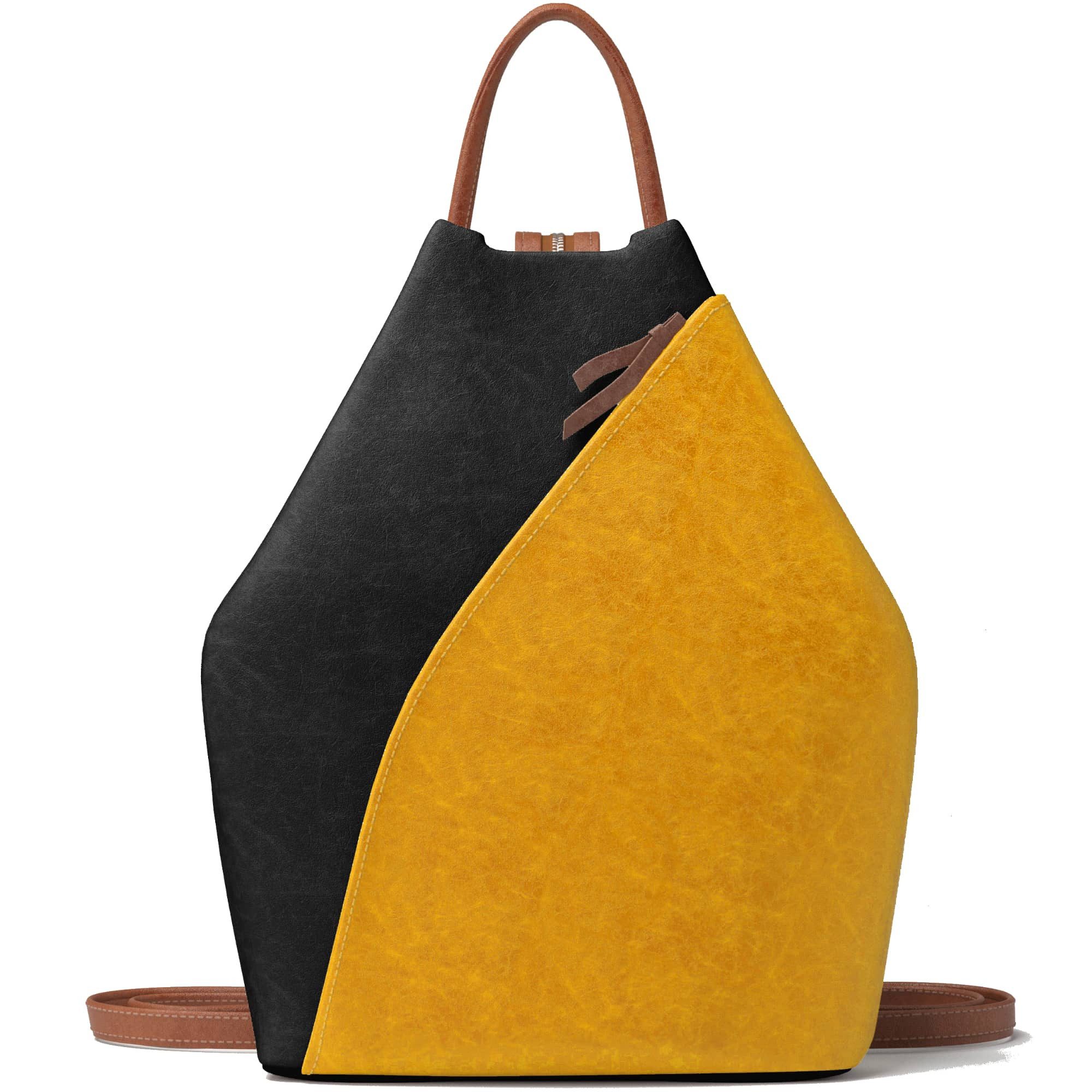 Umhängetasche Damen Rucksack Veganes Leder Zweifarbig Stylisch 30620