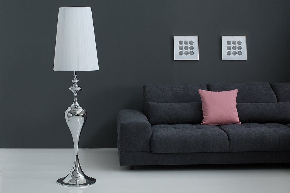 riess-ambiente Stehlampe LUCIE 160cm weiß, ohne Leuchtmittel, Wohnzimmer · Metall · Barock · Esszimmer