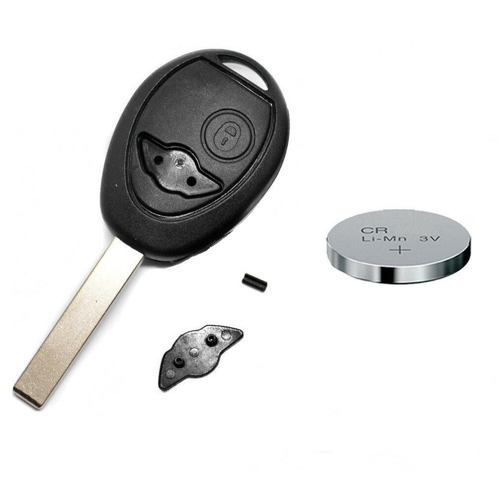 mt-key Auto Schlüssel Reparatur Ersatz Gehäuse 2 Tasten + 1x passende CR2032 Knopfzelle, CR2032 (3 V), für MINI One Clubman Cooper Funk Fernbedienung