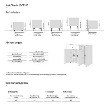 JUST by Spectral Sideboard Just.Charlie JSC1313 (Wandhängend montierbar oder verschiedene Designfüße zur Auswahl)