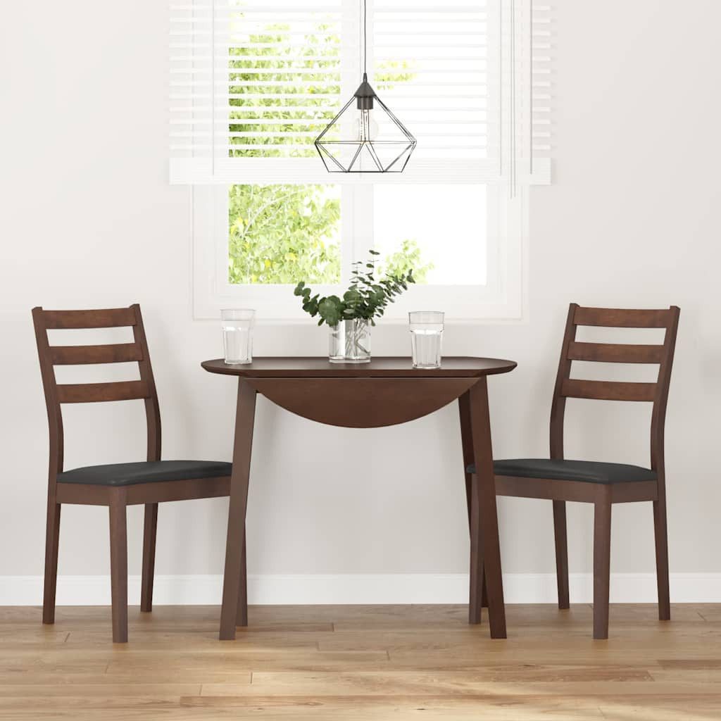 vidaXL Esszimmerstuhl Esszimmerstühle mit Kissen 2 Stk. Braun Massivholz Gummibaum (2 St)