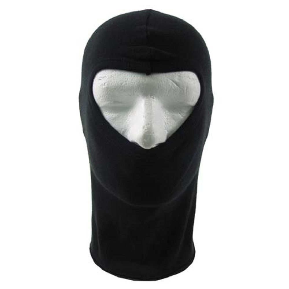 MFH Schlupfmütze Balaclava, 1-Loch, dünn, schwarz, 100 % Baumwolle