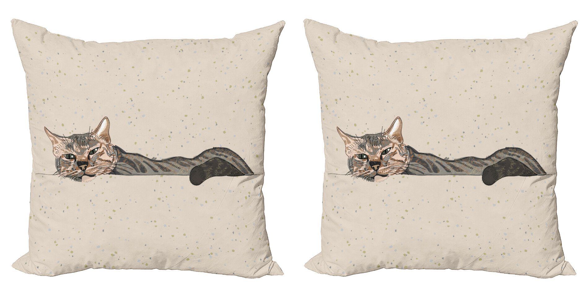 Sleepy Lazt Accent Abakuhaus Digitaldruck, Kissenbezüge Modern Stück), Doppelseitiger (2 Cat Katze