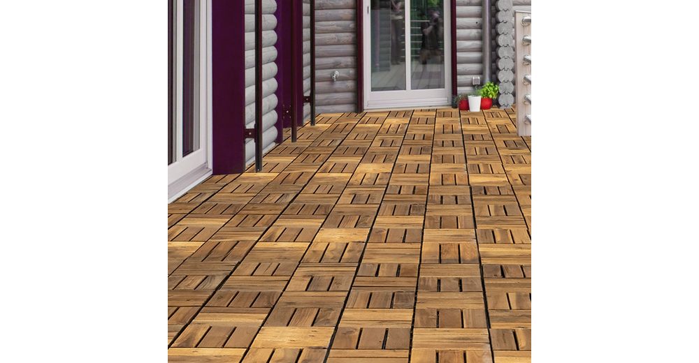 Holzfliesen, Holzfliese Akazie 30 x 30 cm Terrassenplatten