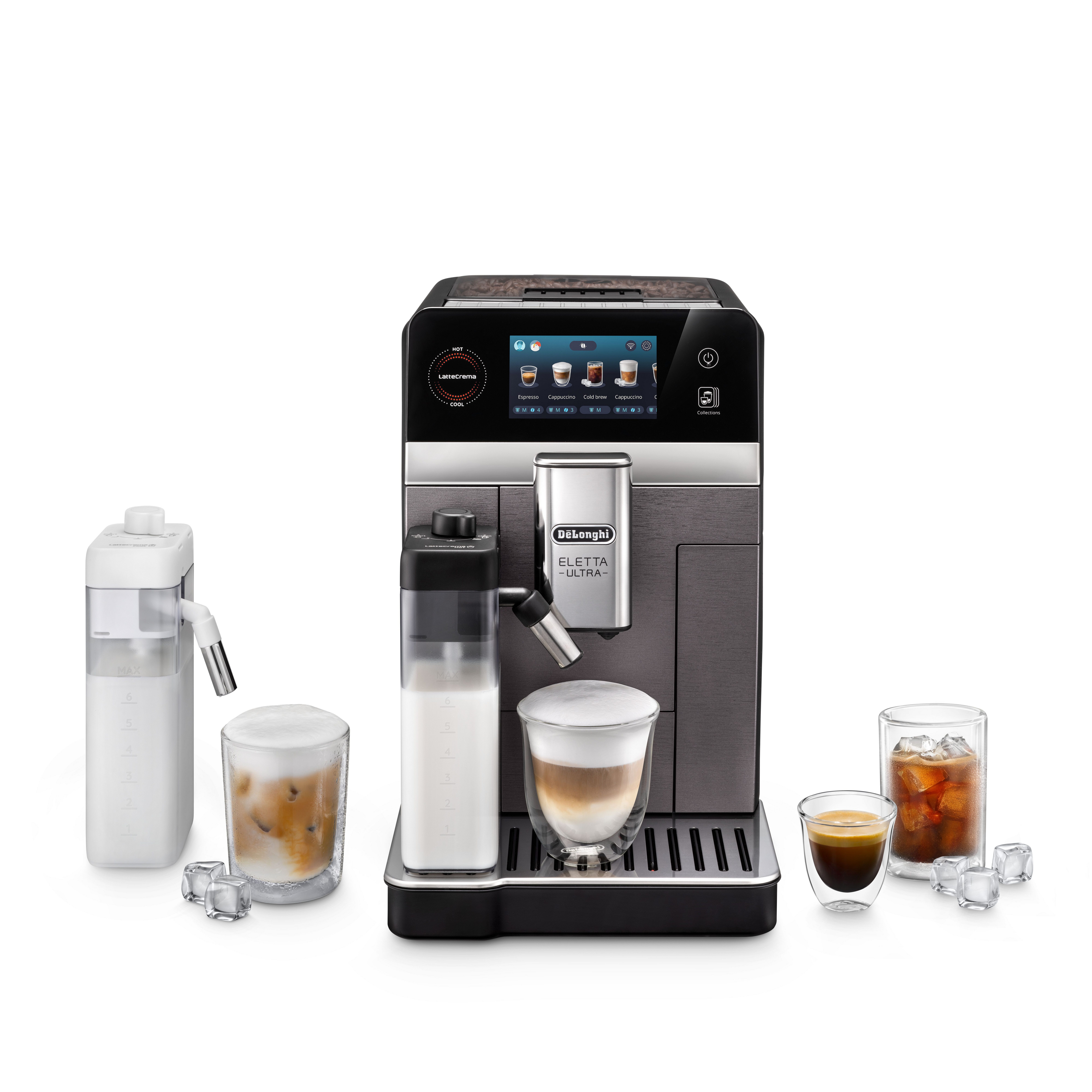 De'Longhi Kaffeevollautomat Eletta Ultra ECAM470.75.GXB - 50 eiskalte & heiße Kaffeerezepte, Bis zu 65% leiser als Vorgängermodelle,italienisches Design,Cold Brew