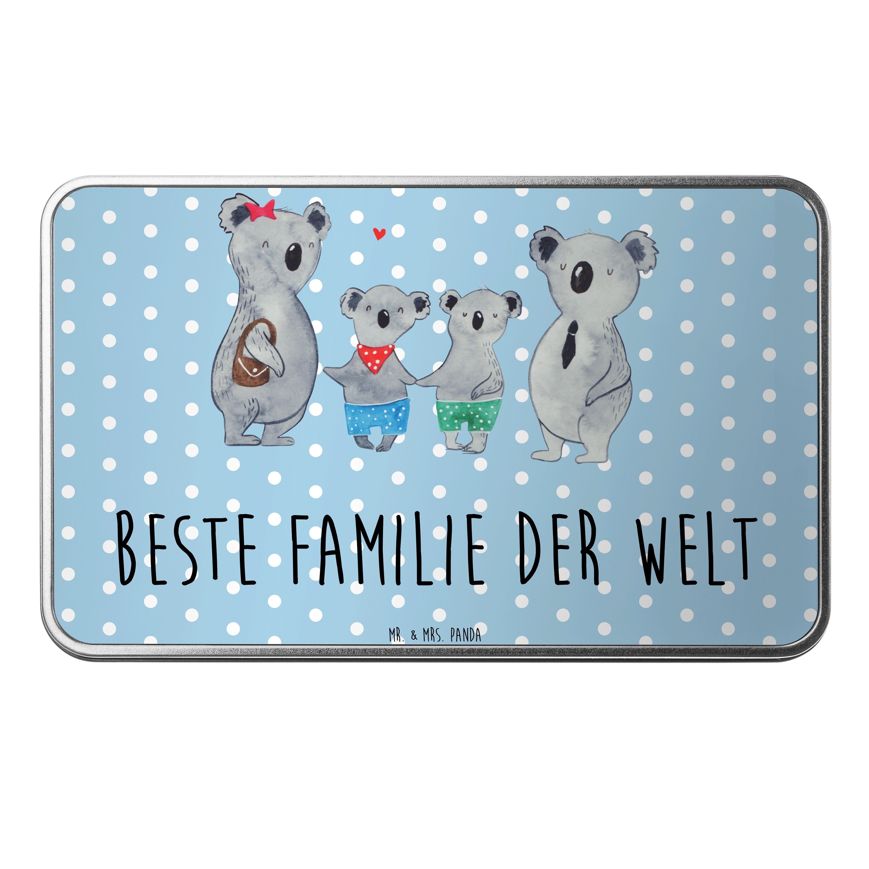 Mr. & Mrs. Panda Dose Koala Familie zwei - Blau Pastell - Geschenk, beste Familie, Mutterta (1 St)