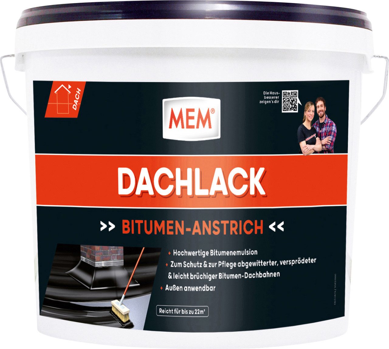MEM Bauchemie Dichtungsband MEM Bitumen Dachlack 10 l – Bild 2 von 3