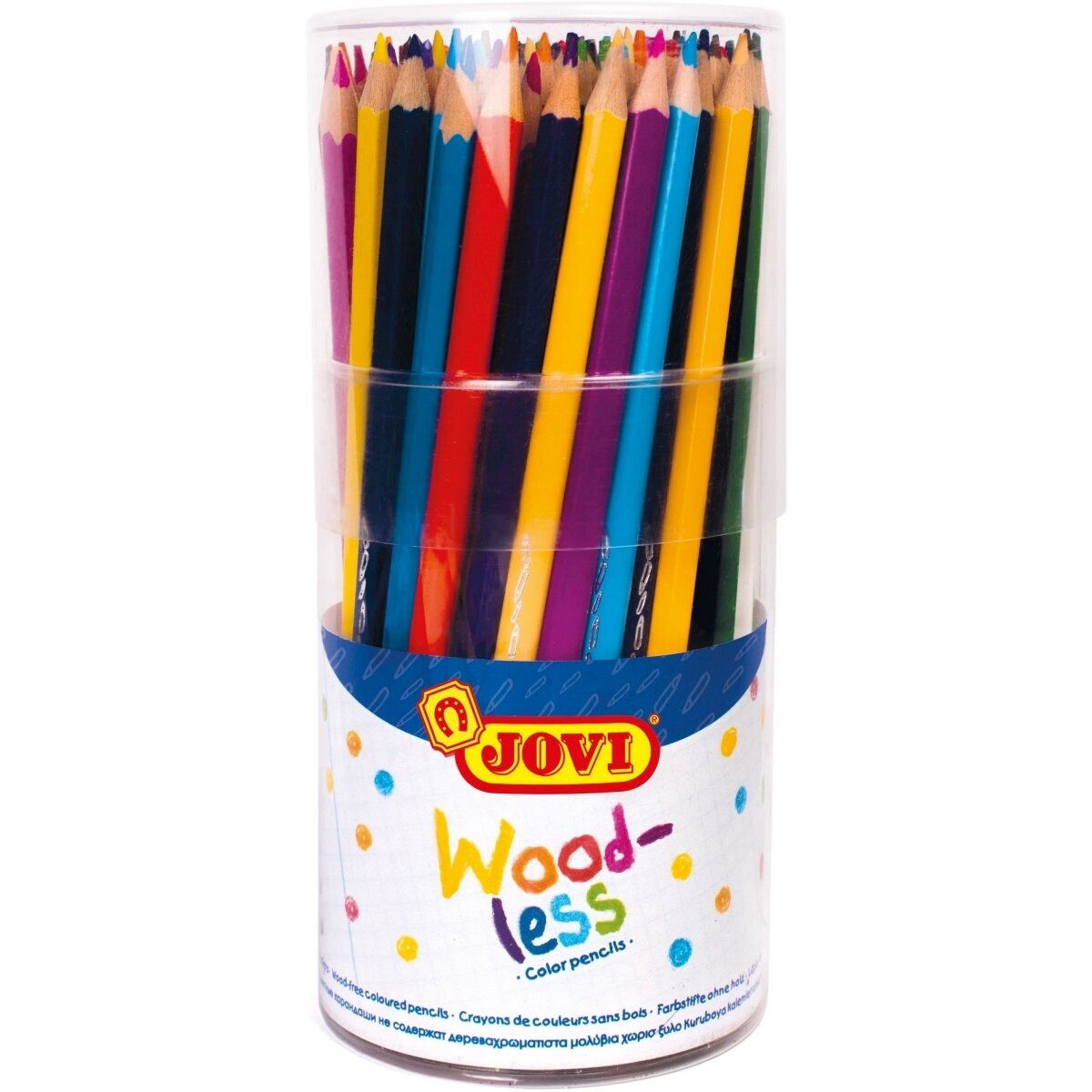 Jovi Buntstift Buntstifte Woodless VE=84 Stück farbig sortiert Runddose