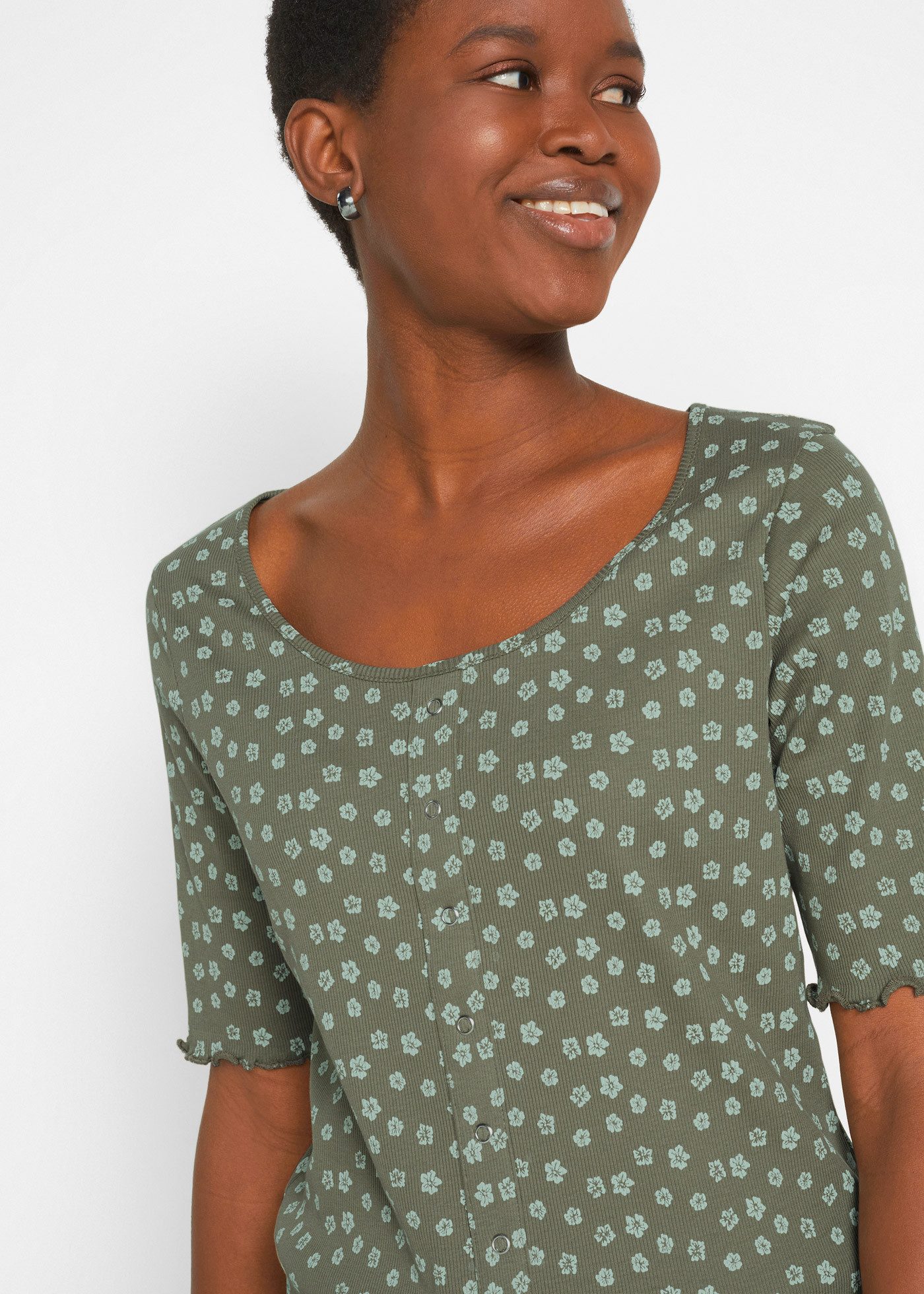 bonprix T-Shirt mit Blumendruck