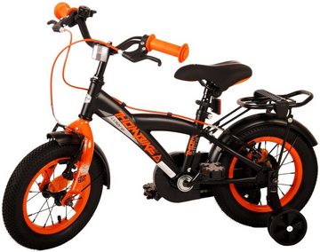 TPFSports Kinderfahrrad Volare Thombike 12 Zoll mit 2x Handbremse, 1 Gang, (Jungs Fahrrad - Rutschfeste Sicherheitsgriffe), Kinder Fahrrad 12 Zoll mit Stützrädern und Klingeln - Schwarz