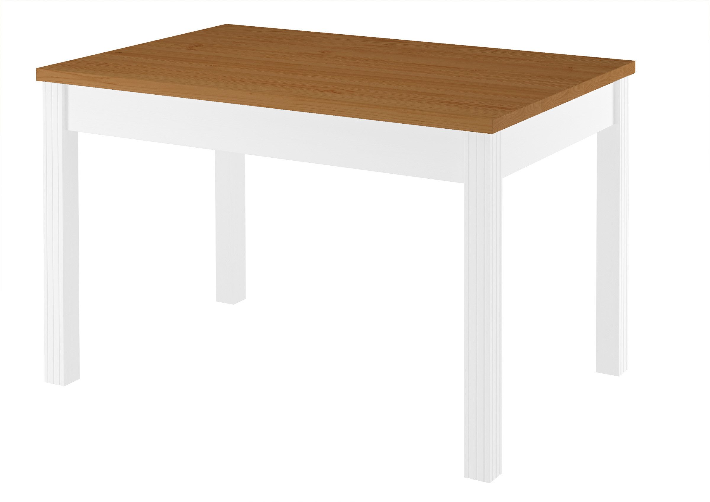Küchentisch Tisch 80 x 120 Esstisch Tischplatte Eichefarben Weiße Beine Massivholz