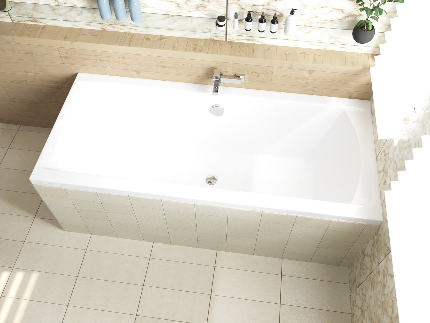 Thumbnail - KOLMAN Badewanne Rechteck Ines 190x90, Ablaufgarnitur & Füße GRATIS
