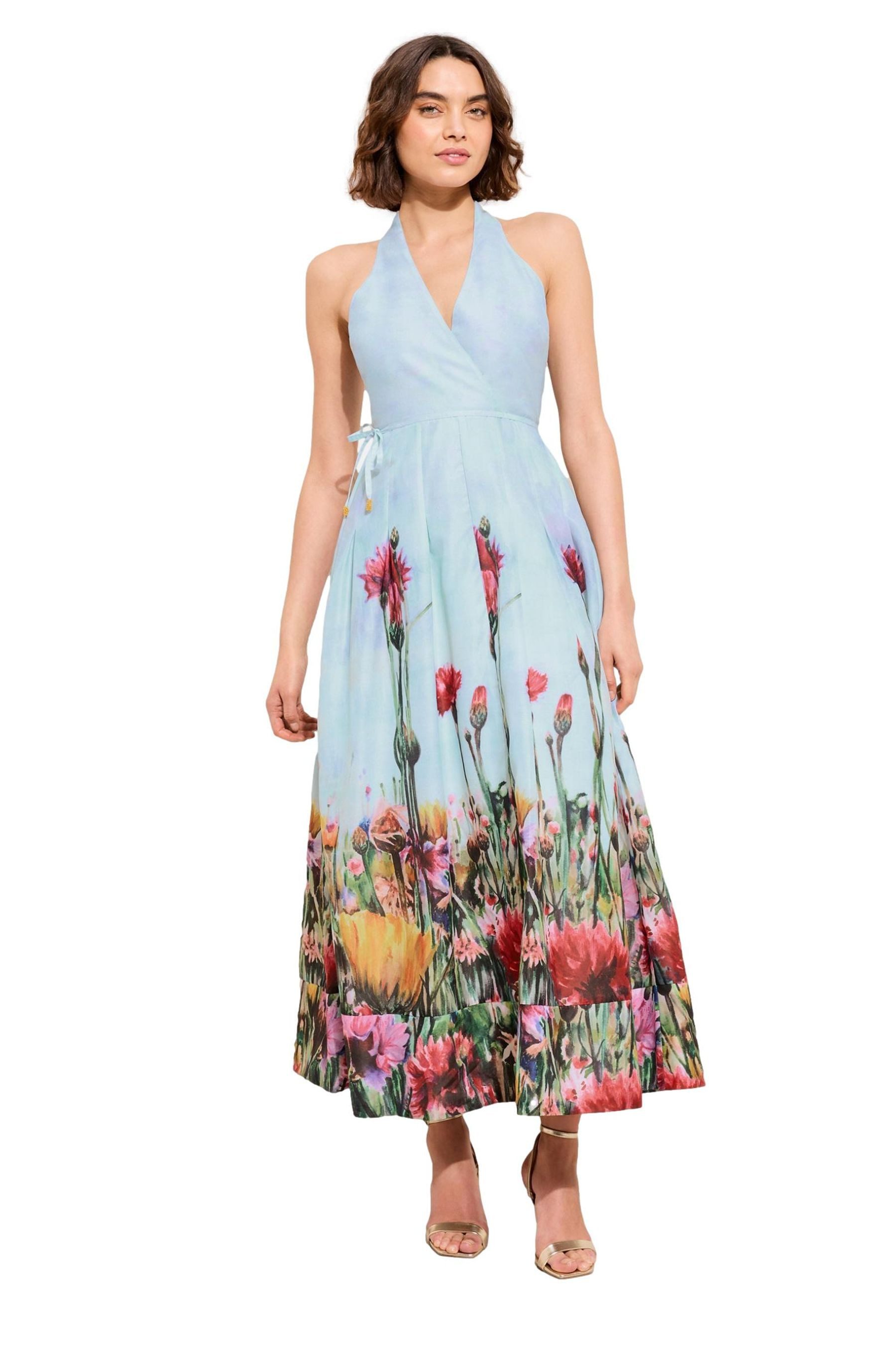 Neckholderkleid Lipsy x Mandy Sade geblümtes Midaxikleid