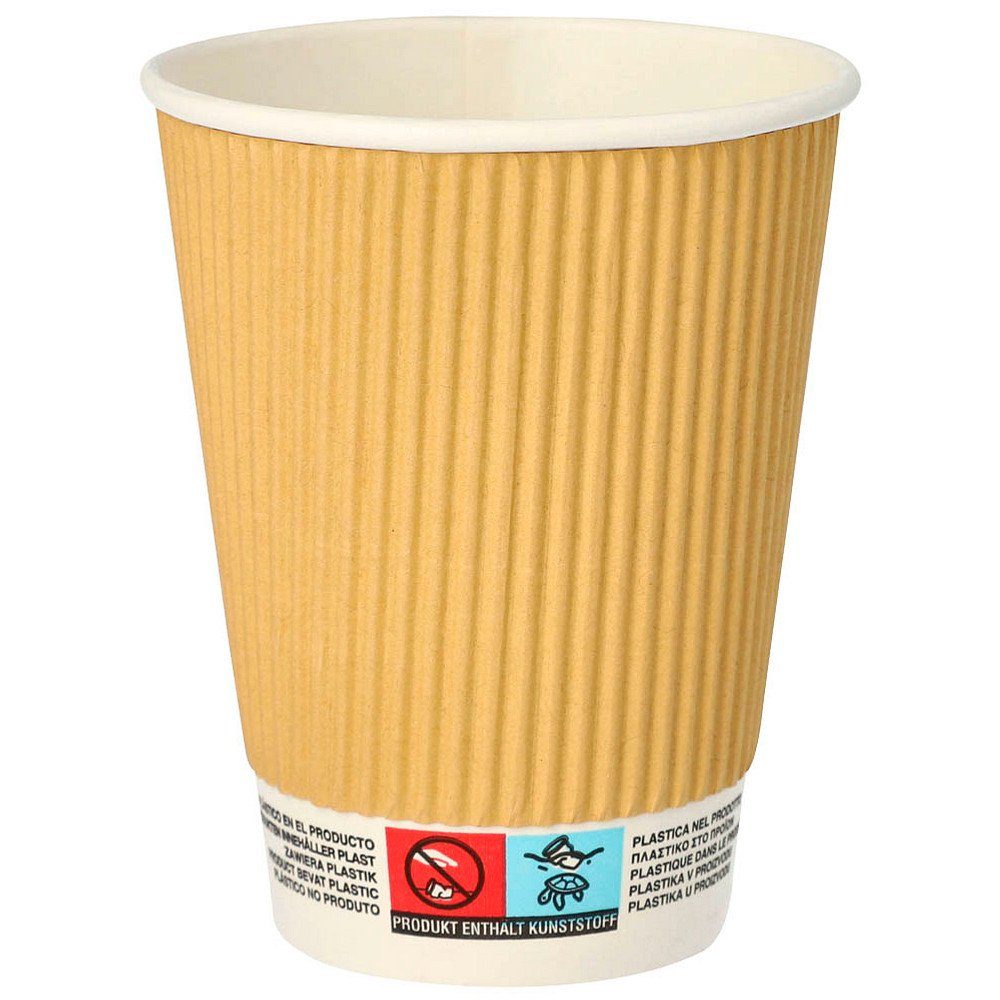 PAPSTAR Einwegbecher 25 Einweg-Kaffeebecher Pappe Pappe doppelwandig 0,3l, "pure" mit PLA-Beschichtung