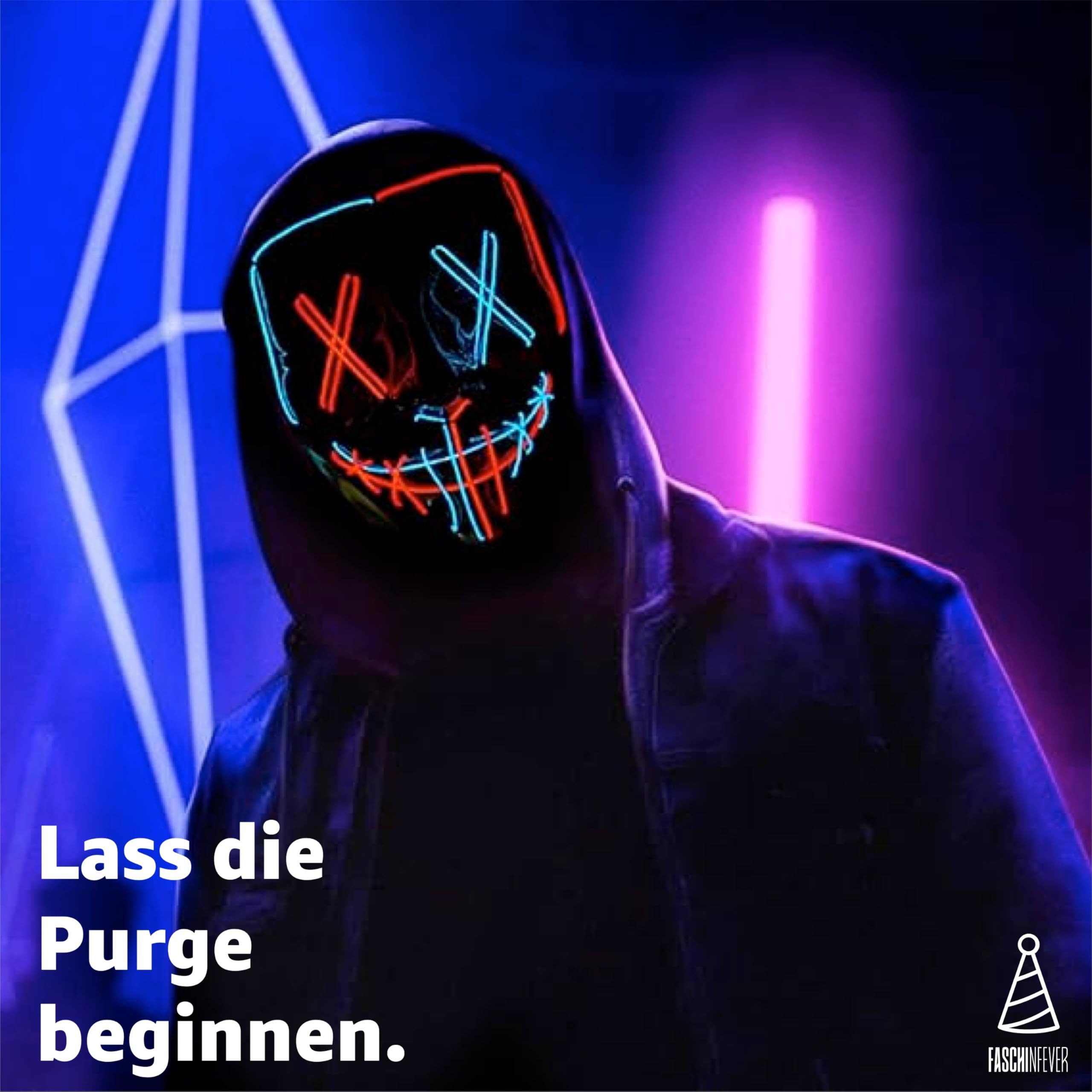FASCHINFEVER Verkleidungsmaske LED Purge Maske - Halloween Kostüm Herren Halloween Maske, (Packung), mit Lichteffekten